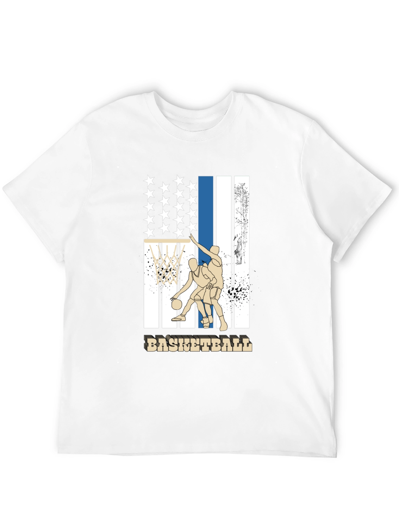 Black Basketball USA Flag Graphic T-Shirt view 12