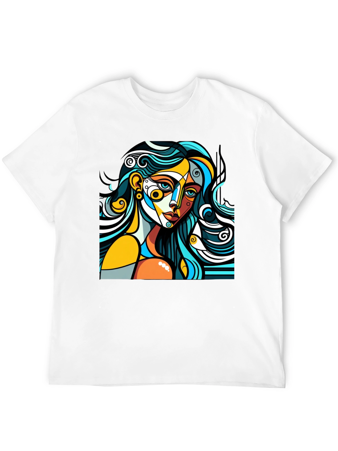 Black Abstract Art Woman Graphic Tee - Modern Style view 12