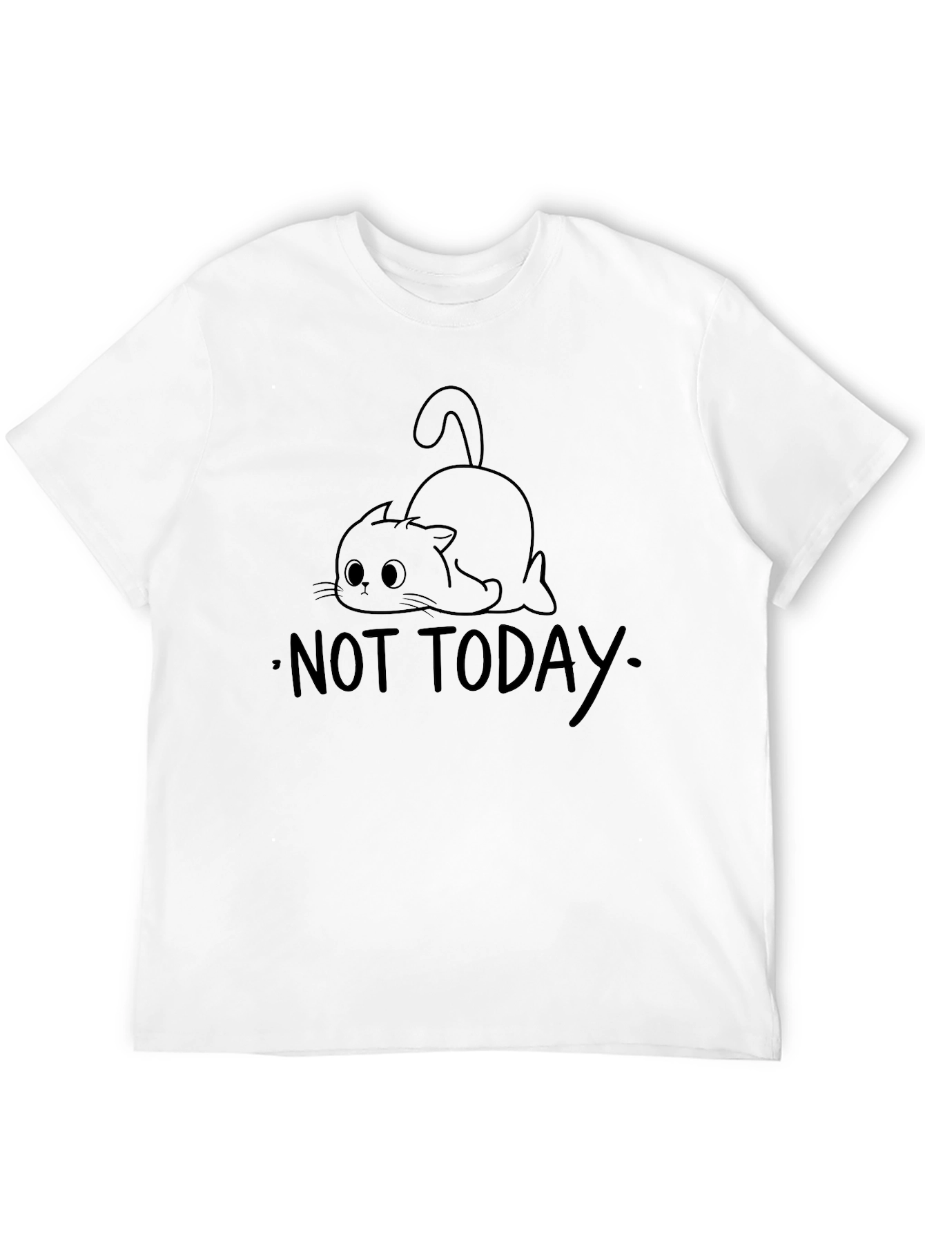 Black Not Today Cat T-Shirt - Unisex Black Graphic Tee view 12