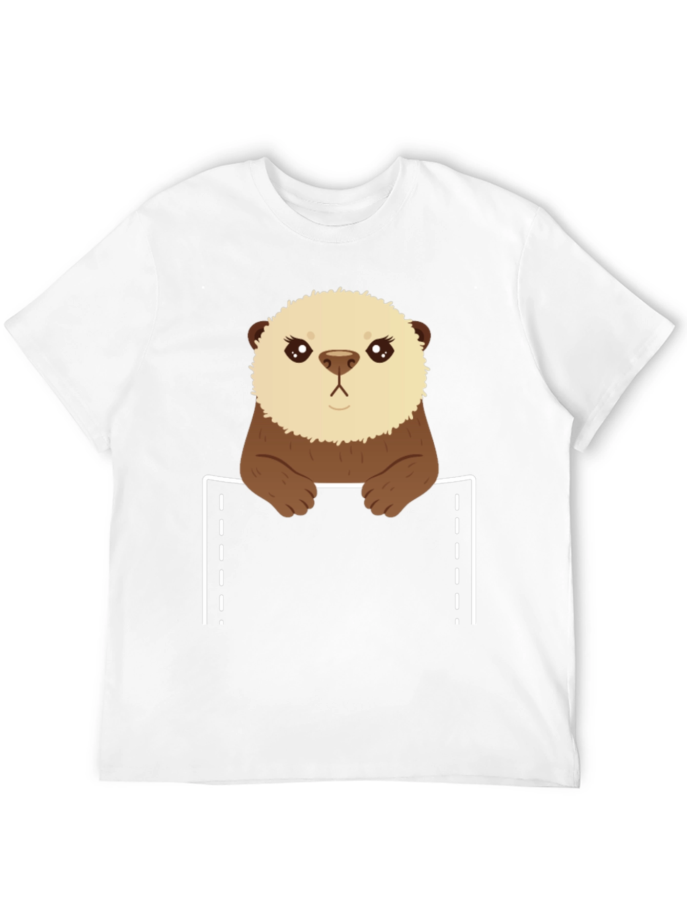 Black Otter Pocket T-Shirt - Cute Animal Tee view 12