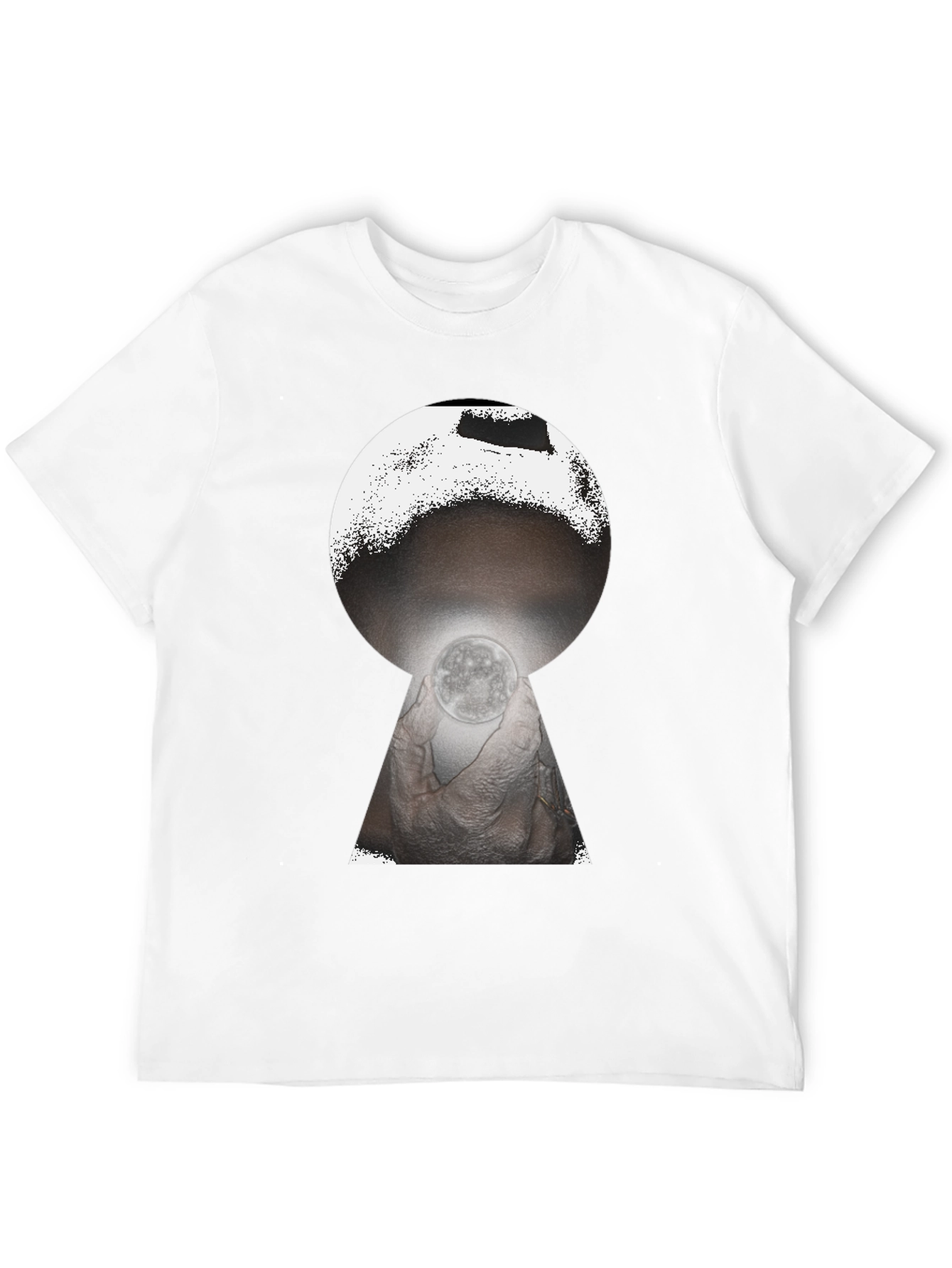Black Mystic Moon Keyhole Graphic Tee - Black view 12