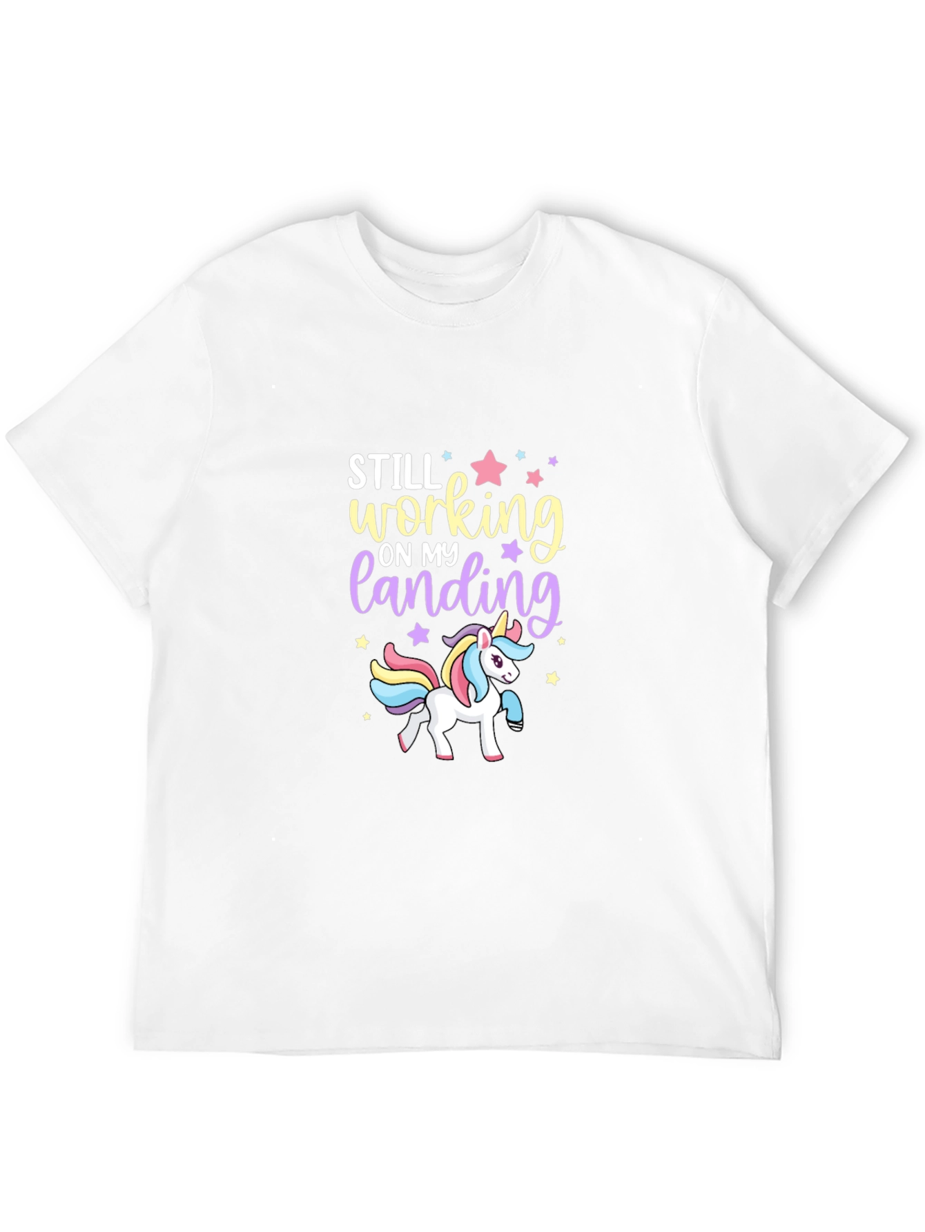 Black Unicorn Still Working On My Landing Black T-Shirt view 12