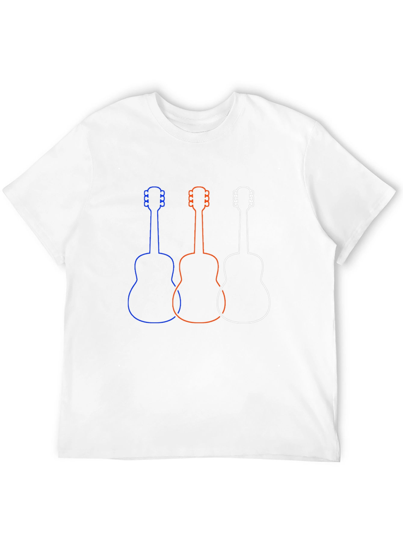 Black Guitar Trio Graphic T-Shirt - Casual Cotton Tee view 12