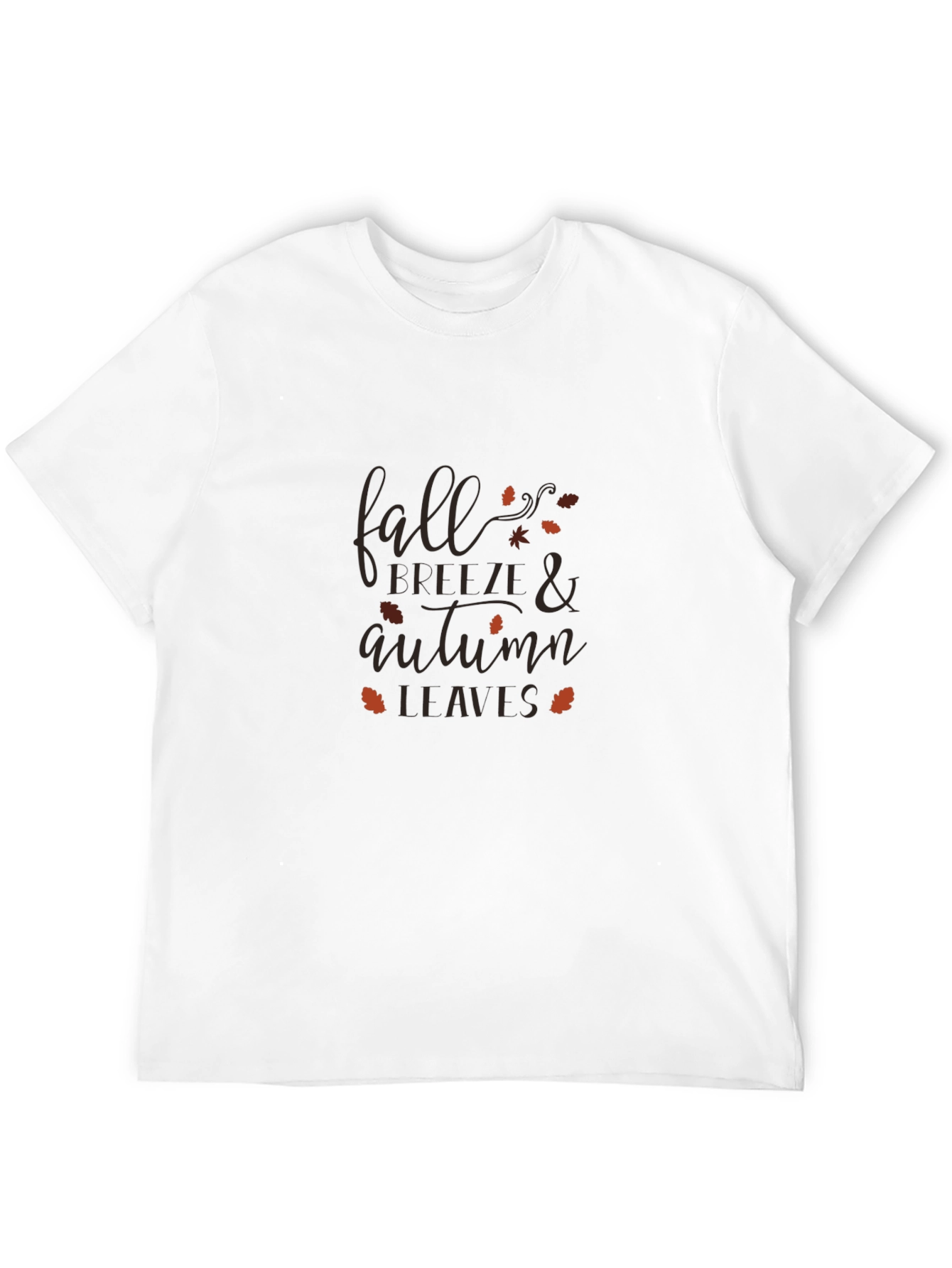 Black Fall & Autumn Leaves T-Shirt - Stylish Seasonal Design view 12