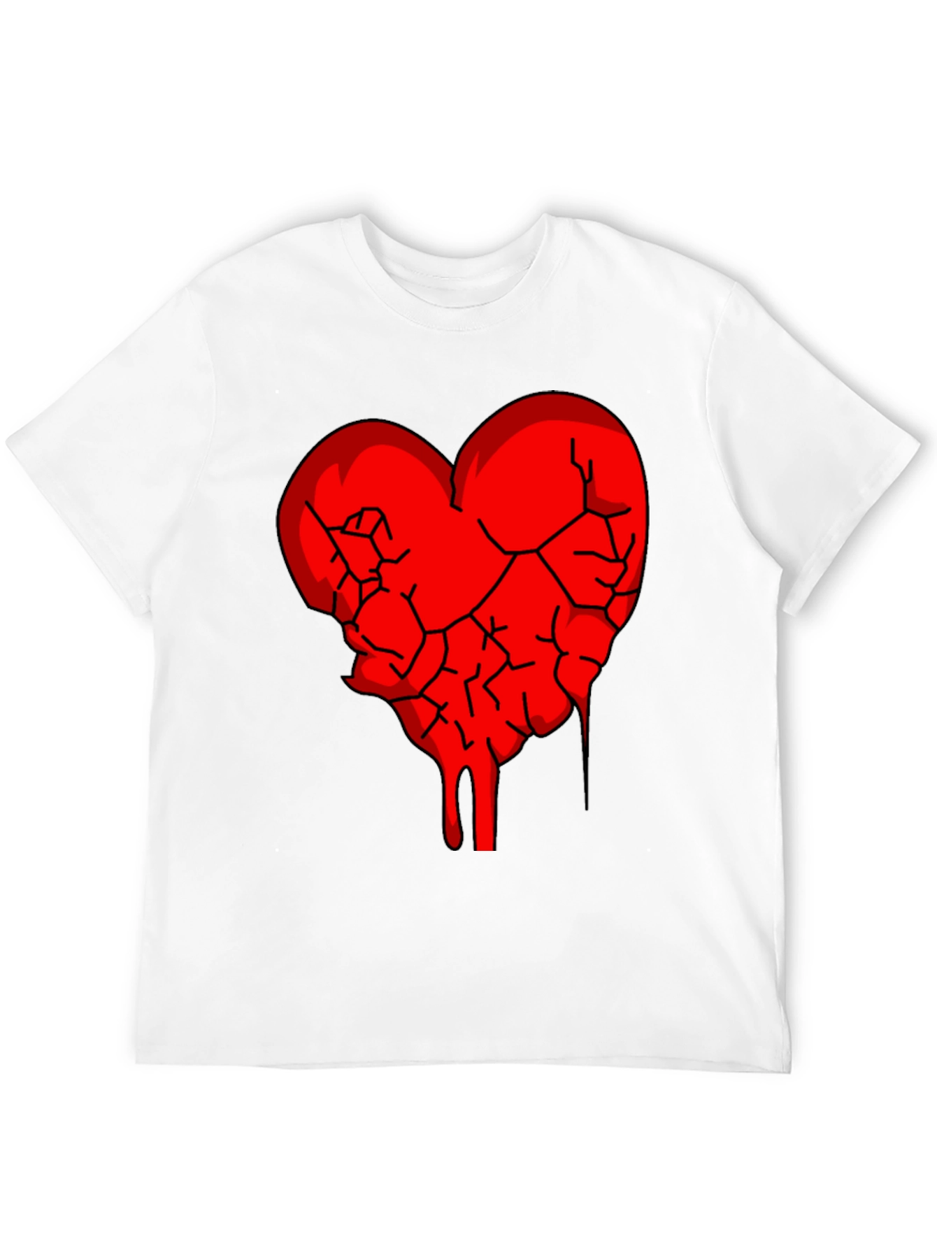 Black Broken Heart Graphic Tee - Black Cotton Blend view 12