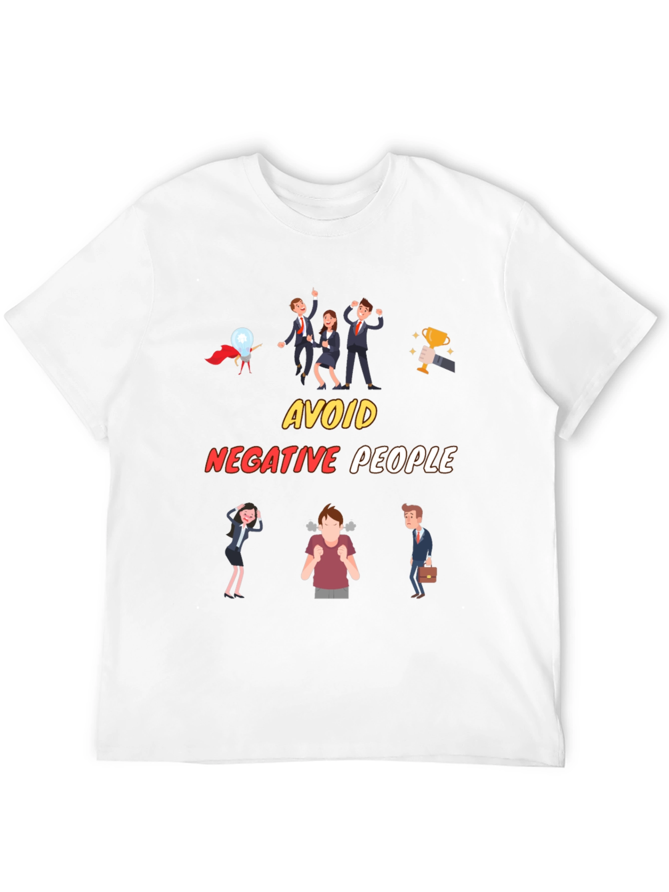 Black Avoid Negative People T-Shirt, Funny Graphic Tee view 12