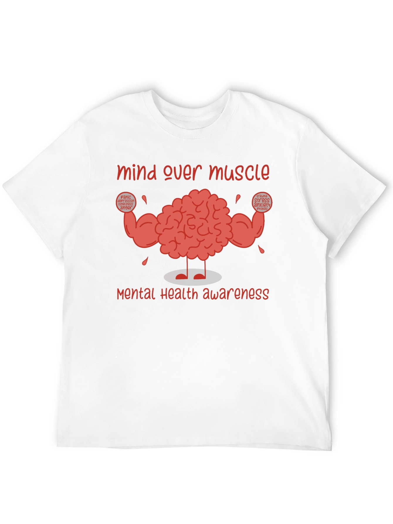 Black Mind Over Muscle Mental Health Awareness T-Shirt view 12