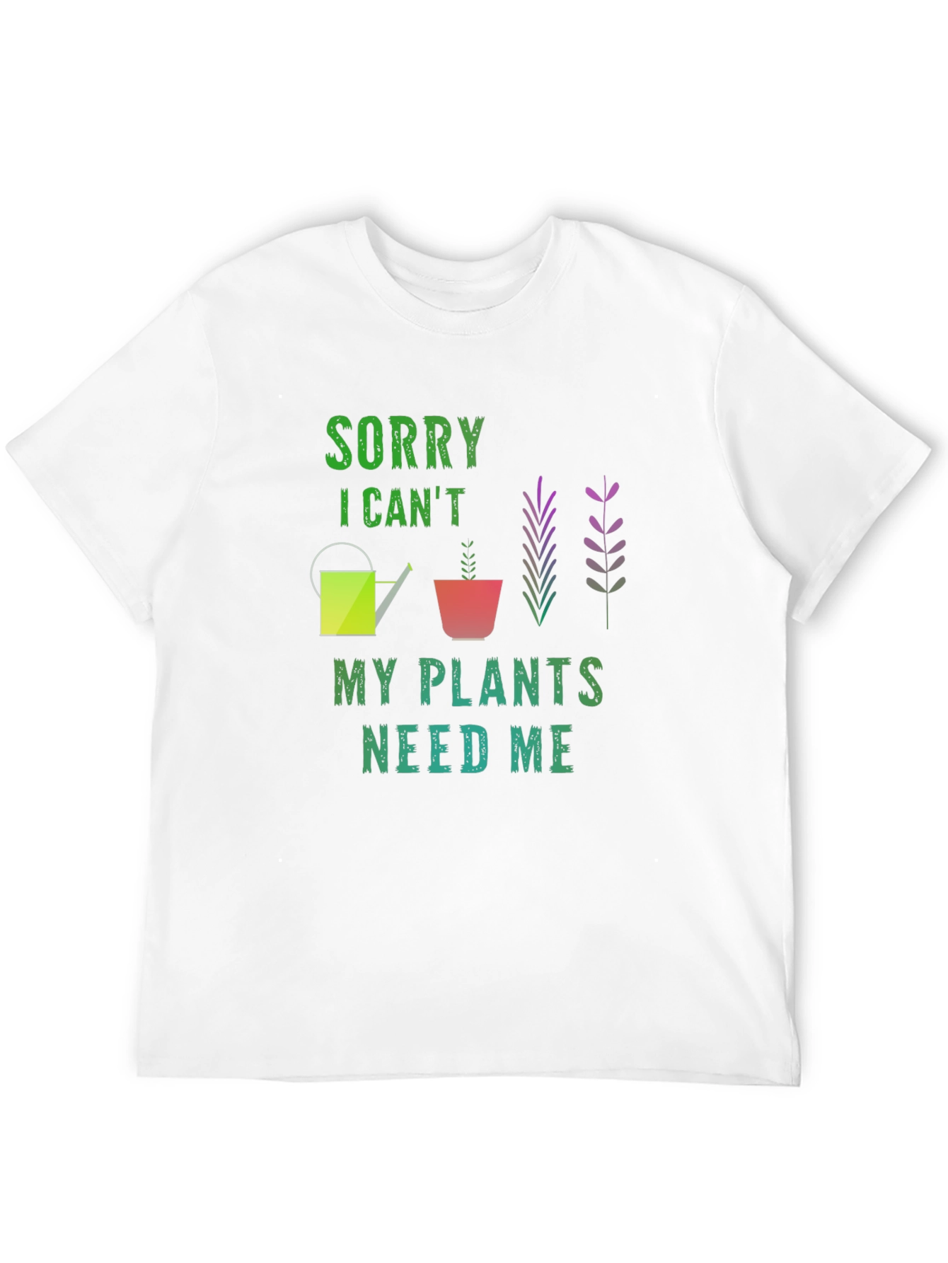 Black Sorry I Can't My Plants Need Me Black T-Shirt view 12