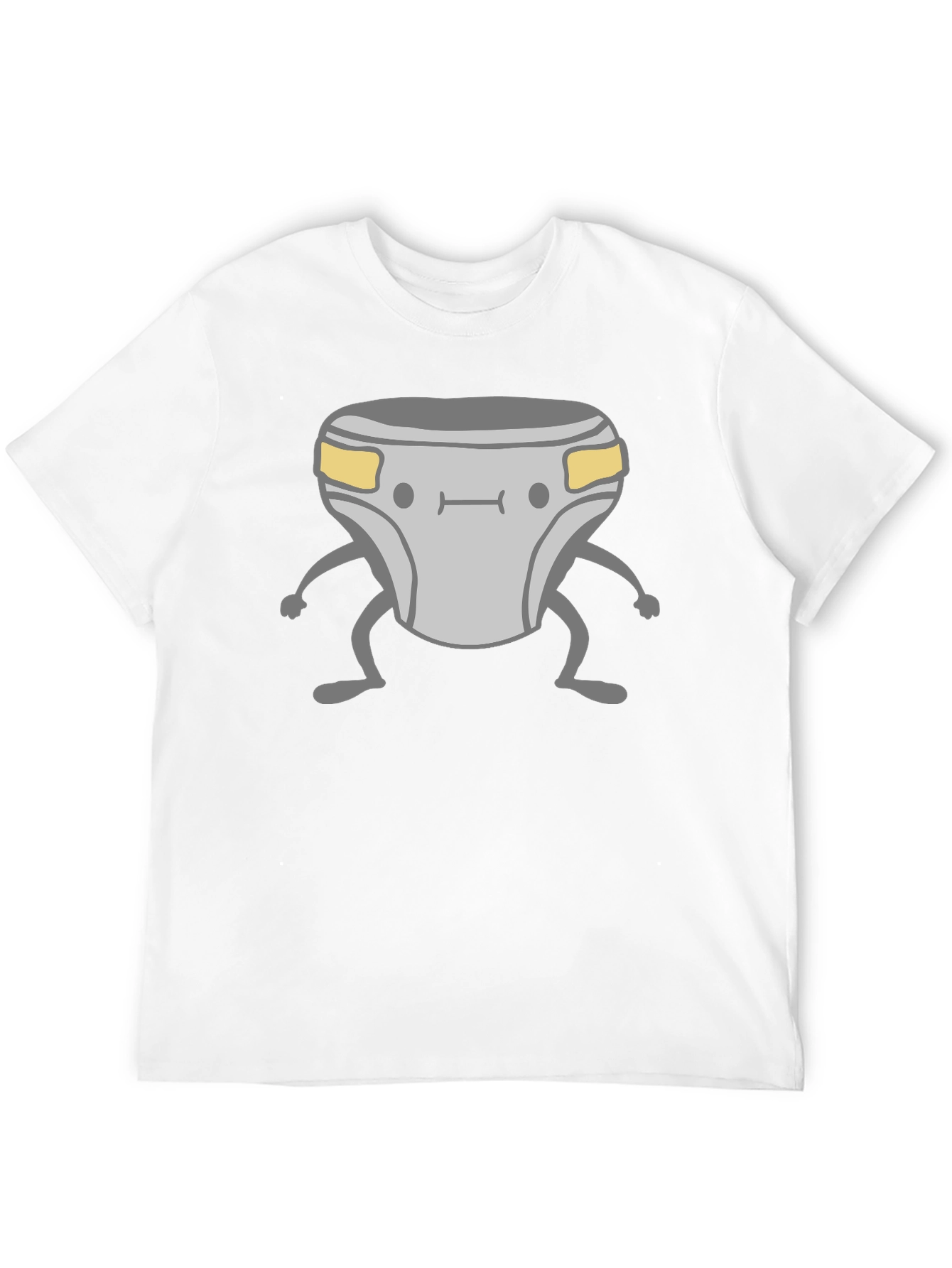 Black Funny Cartoon Diaper T-Shirt - Humor Apparel view 12