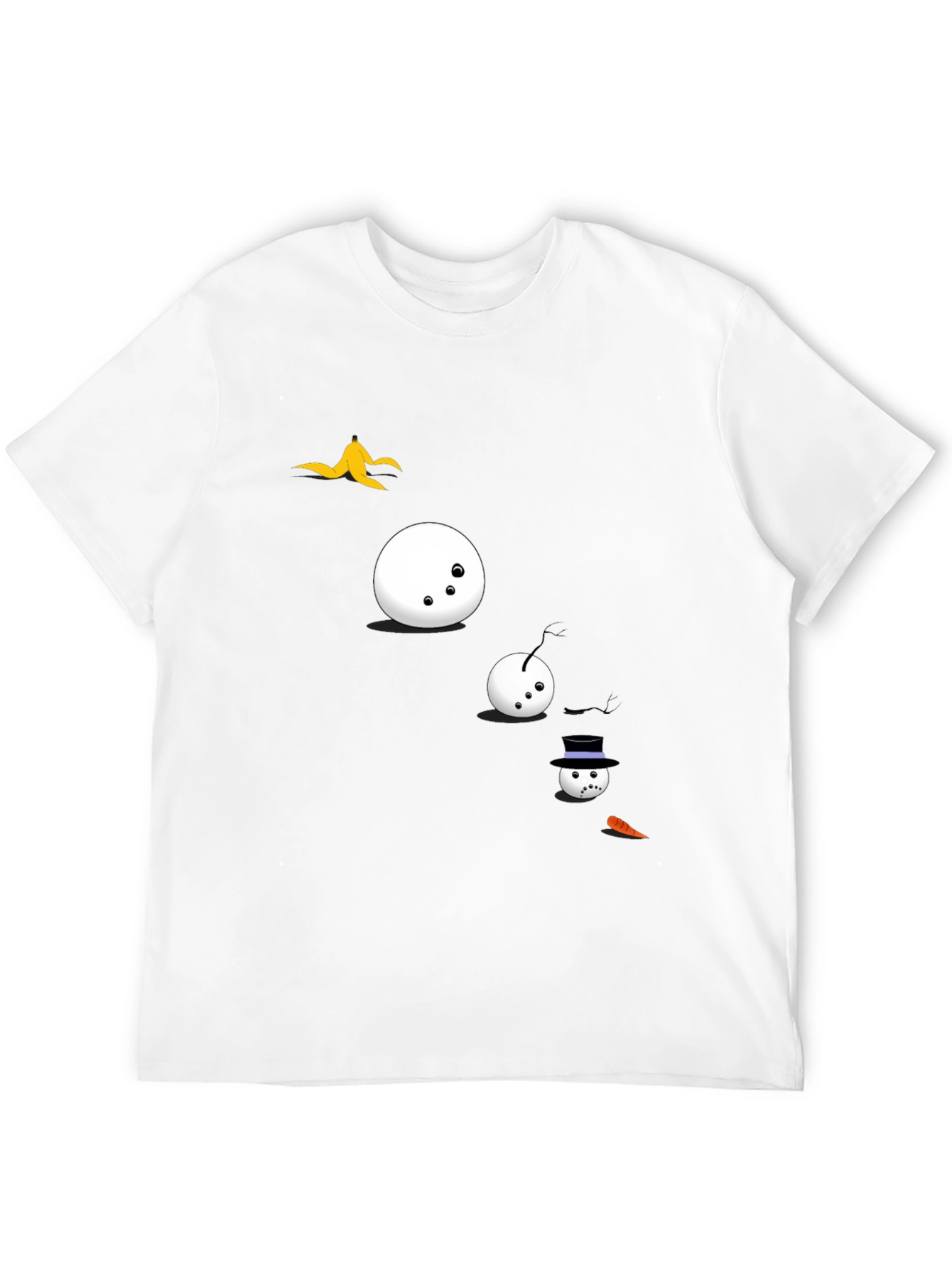 Black Funny Snowman T-Shirt - Black Cotton Tee view 12