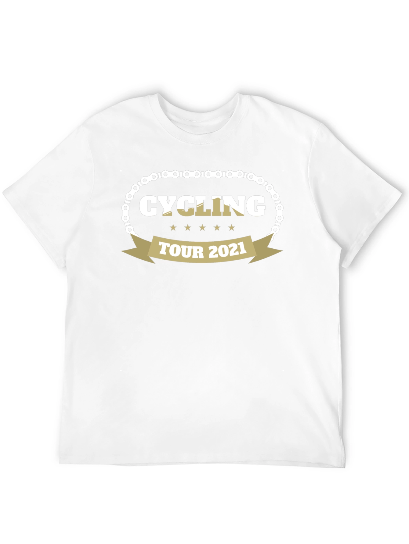 Black Cycling Tour 2021 Graphic Tee - Black Cotton T-Shirt view 12