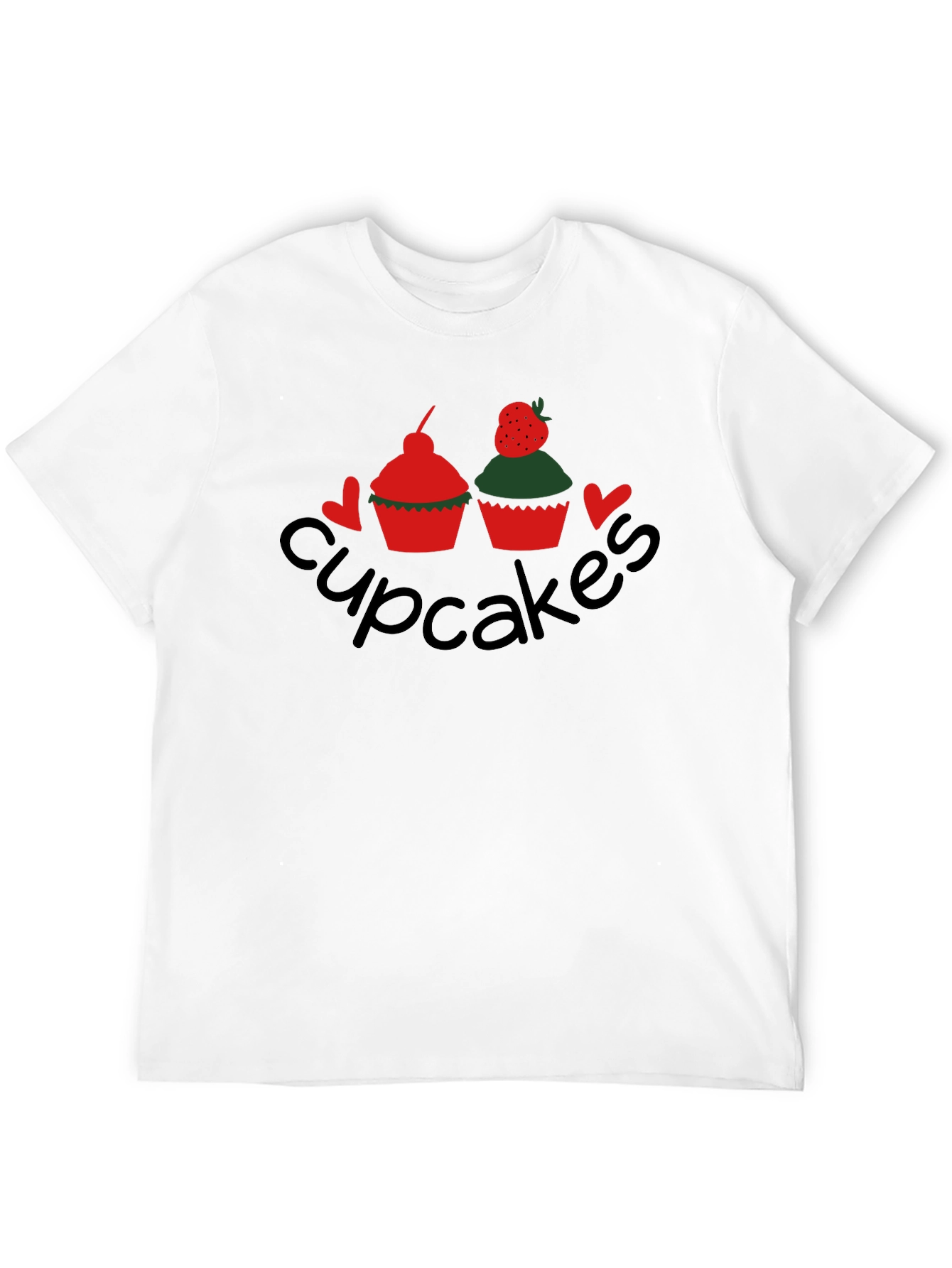 Black Cupcakes Graphic Tee - Black Crew Neck T-Shirt view 12