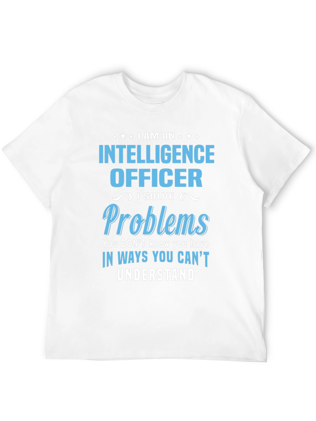 Black Intelligence Officer T-Shirt - Problem Solver Tee view 12