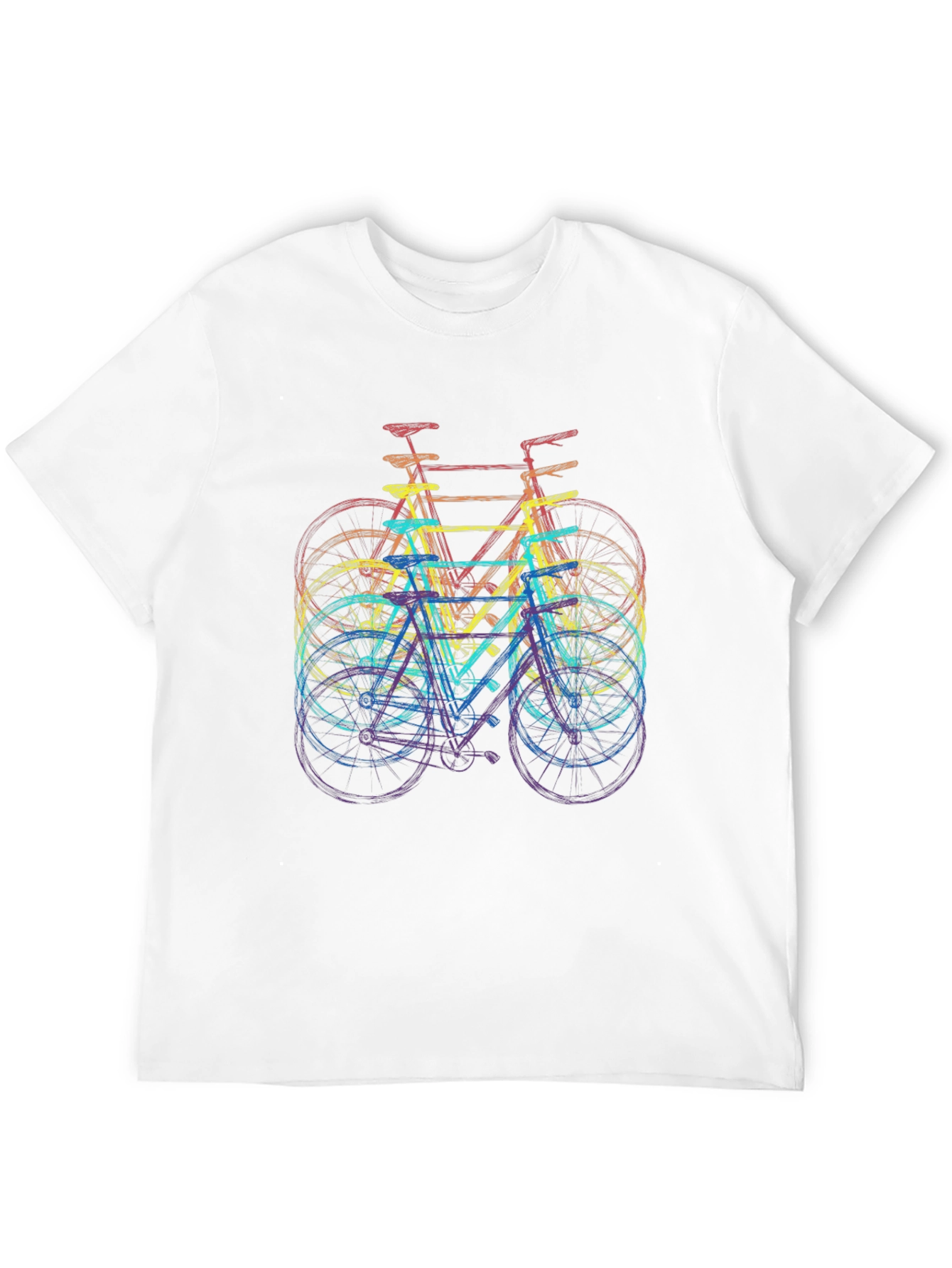 Black Retro Bicycle Rainbow T-Shirt view 12
