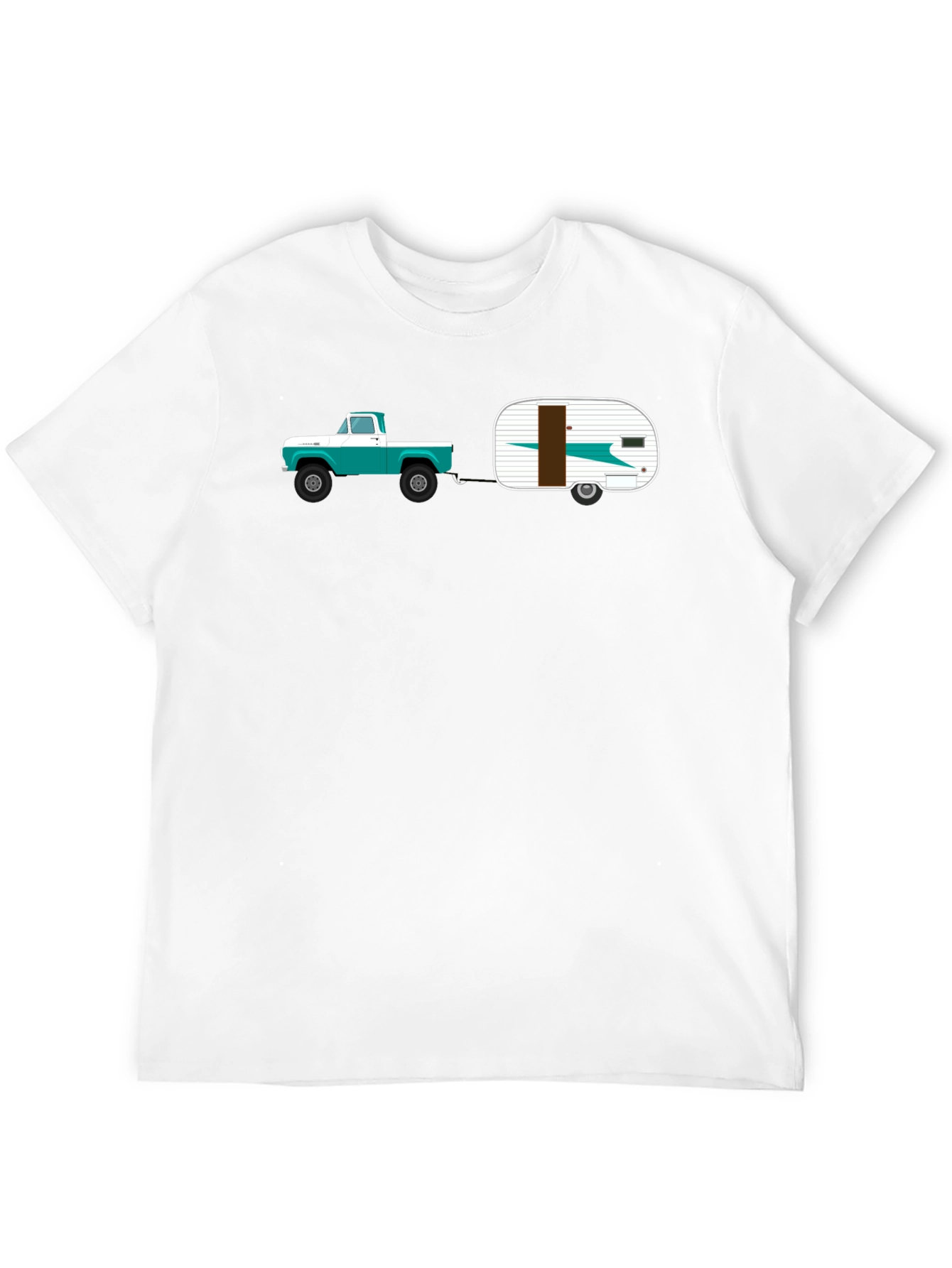 Black Vintage Truck & Camper Black T-Shirt view 12