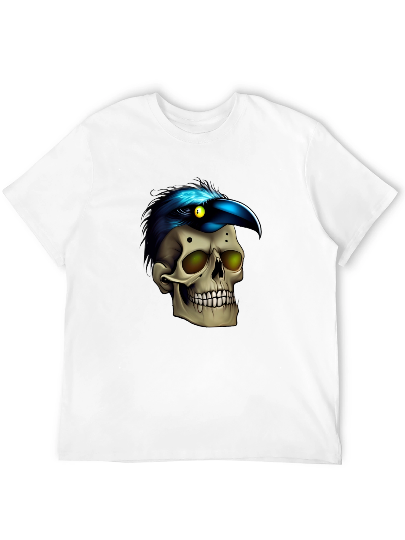 Black Skull & Raven T-Shirt: Gothic Style view 12