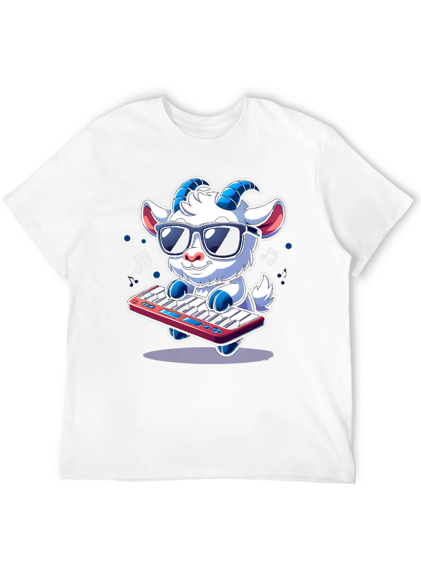 Black Cool Goat Keyboardist T-Shirt - Music Lover Tee view 12