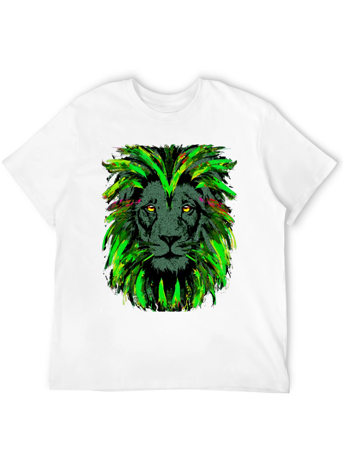 Black Lion Head Graphic Print Black T-Shirt view 12