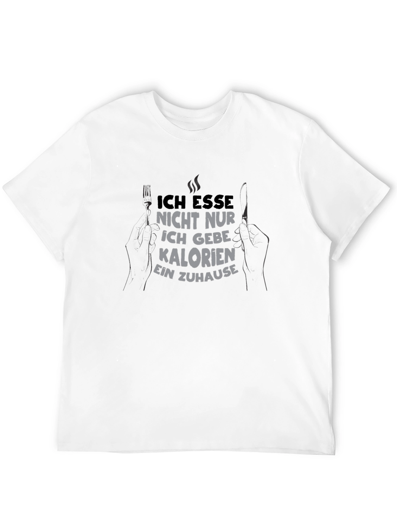 Black Funny German Calorie T-Shirt - Black view 12