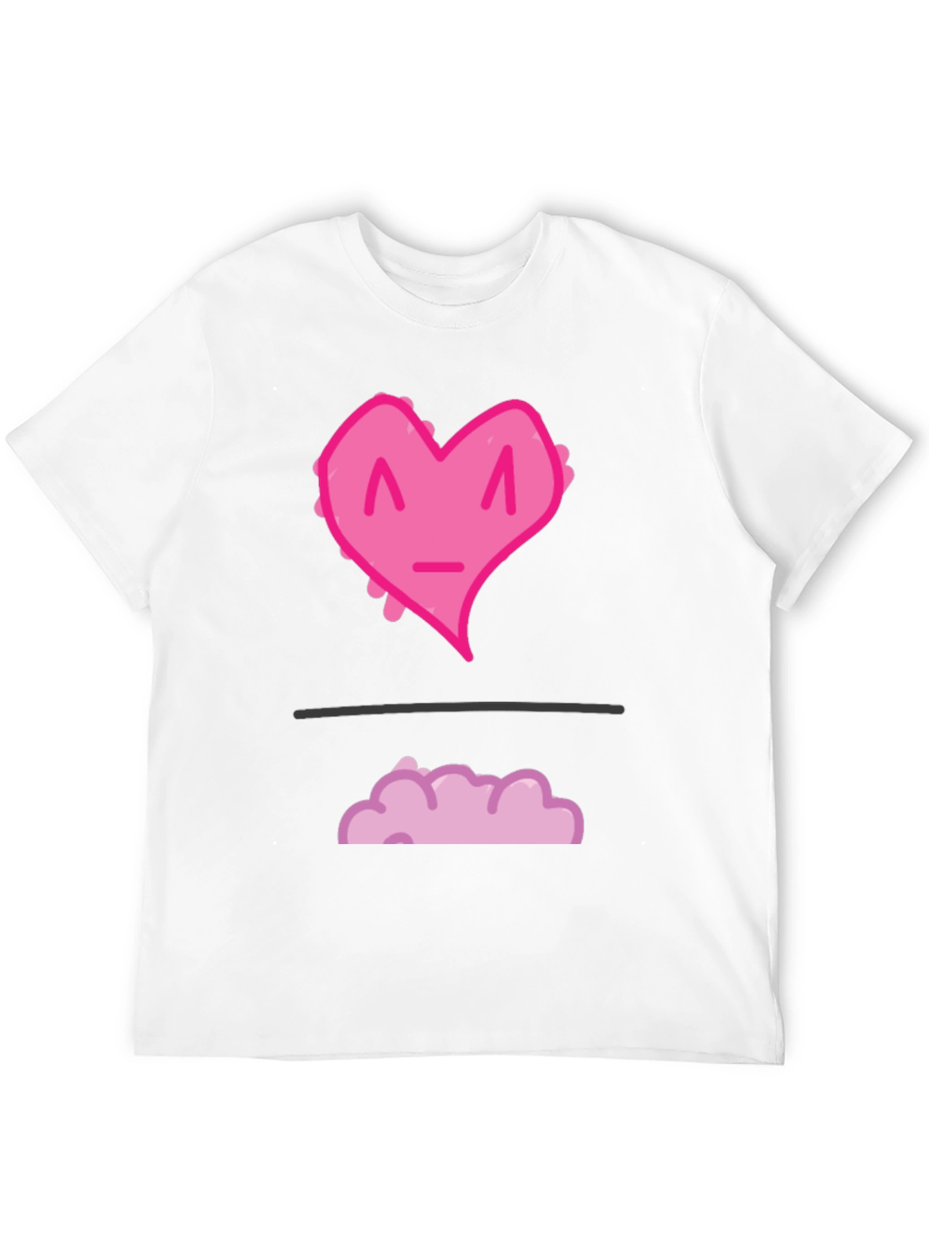 Black Funny Pink Heart Graphic T-Shirt - Black Casual Tee view 12