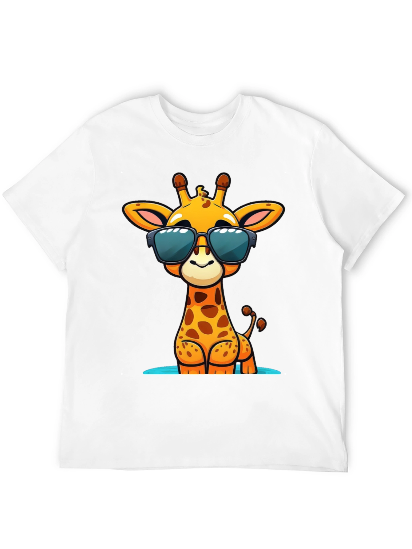 Black Cool Giraffe Graphic Tee - Black Cotton Shirt view 12