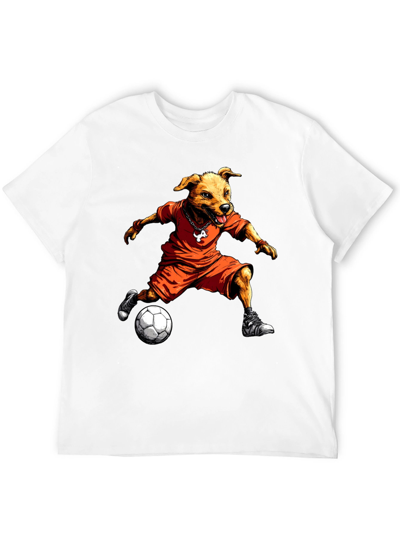 Black Dog Soccer Player Graphic T-Shirt view 12