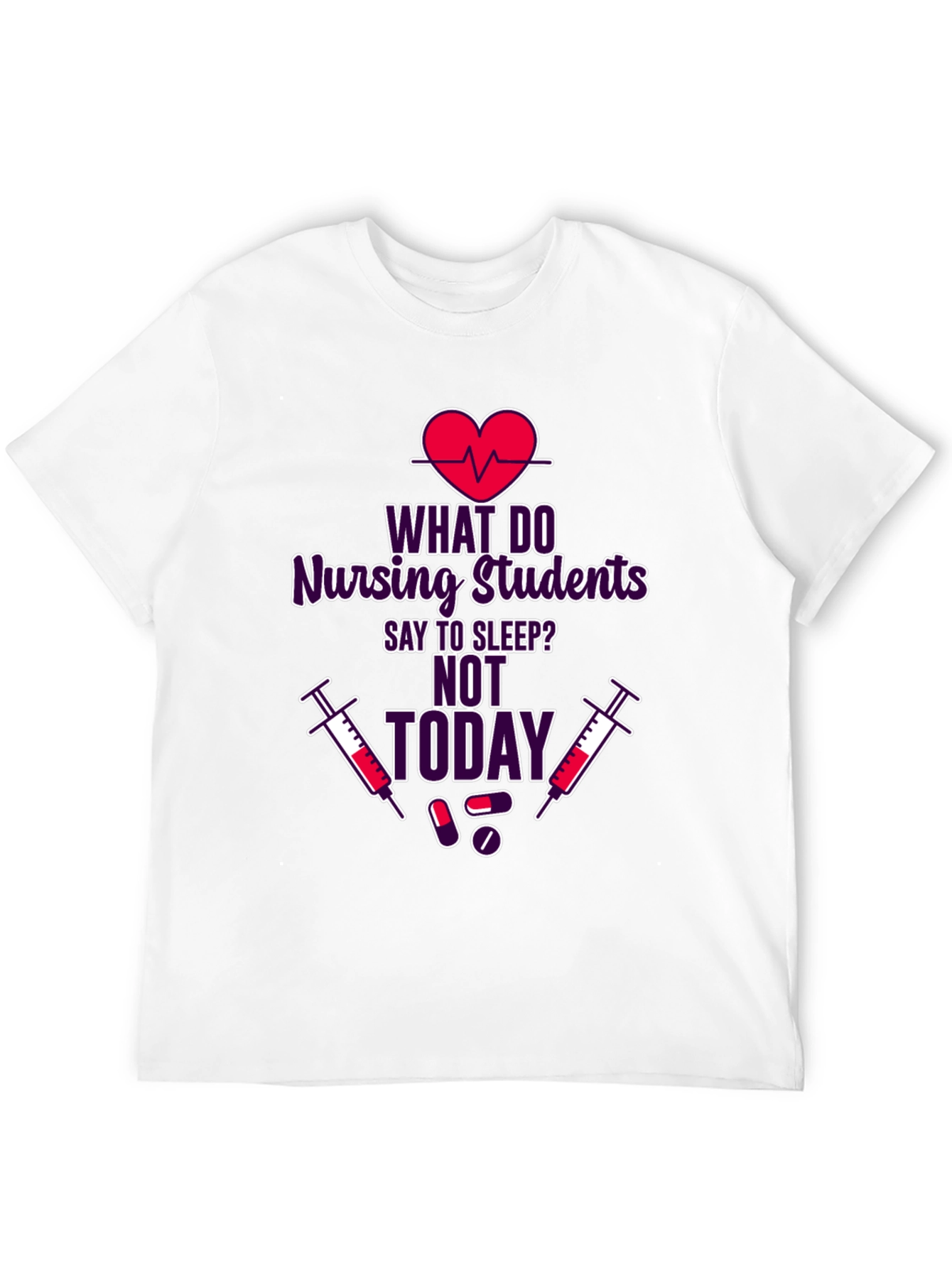 Black Nursing Student Sleep Tee - Not Today! view 12