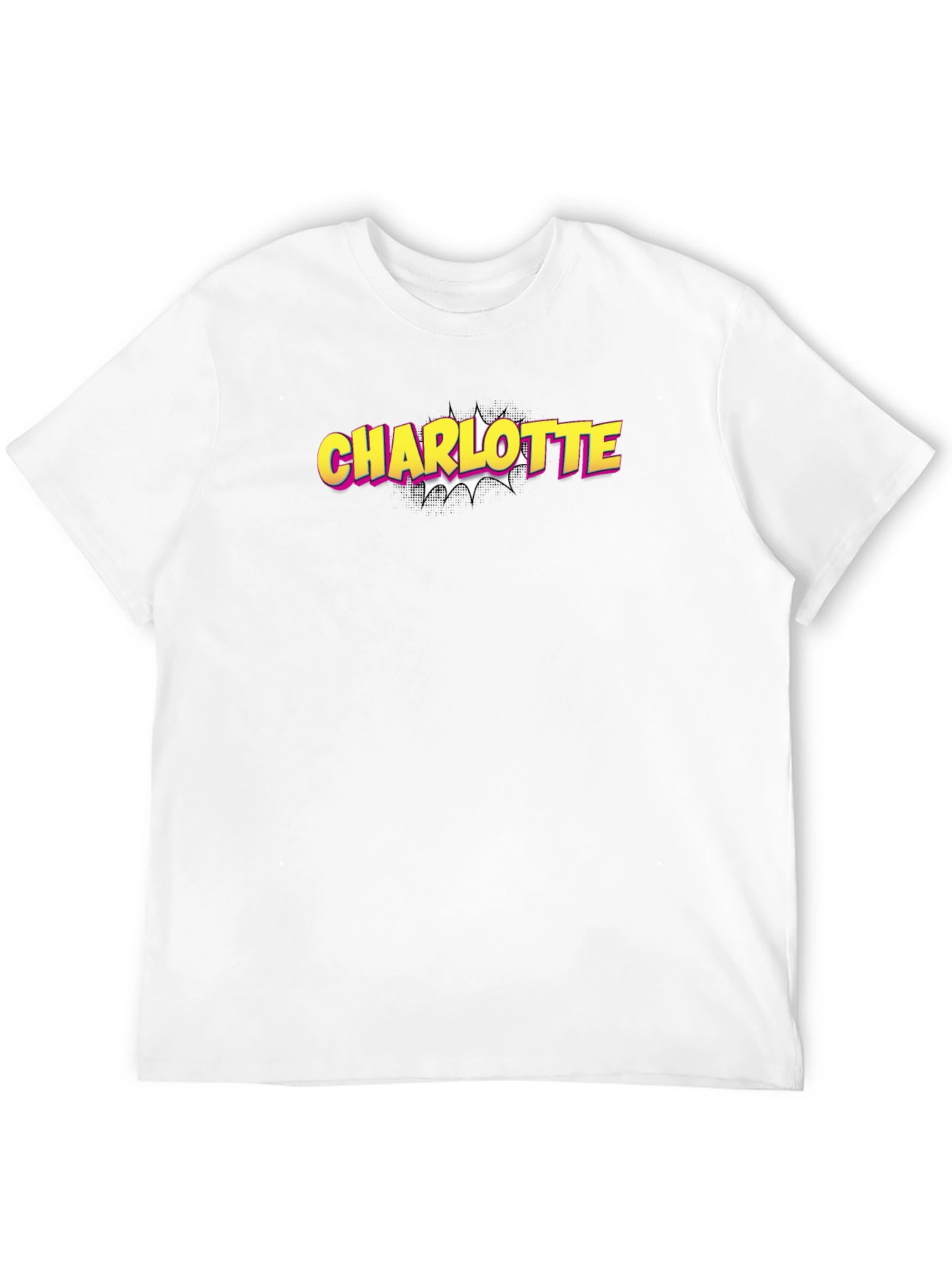 Black Charlotte Comic Style Tee - Black Crew Neck Shirt view 12