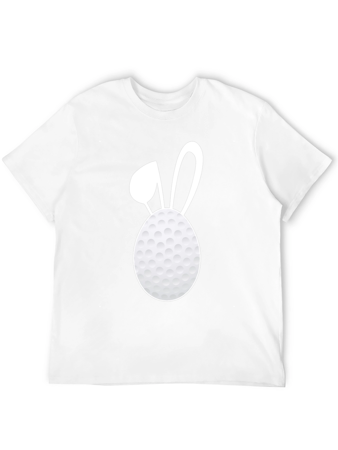 Black Golf Ball Easter Bunny Tee - Black Cotton T-Shirt view 12