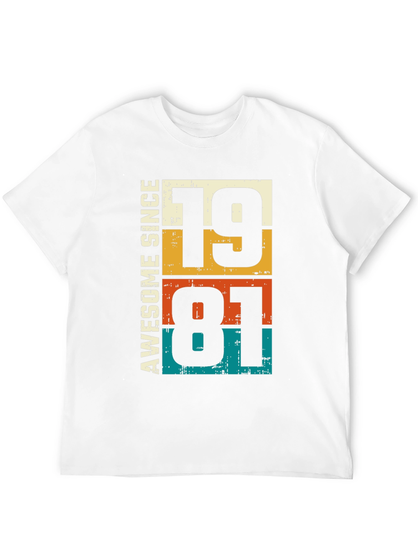 Black Awesome Since 1981 Birthday T-Shirt view 12