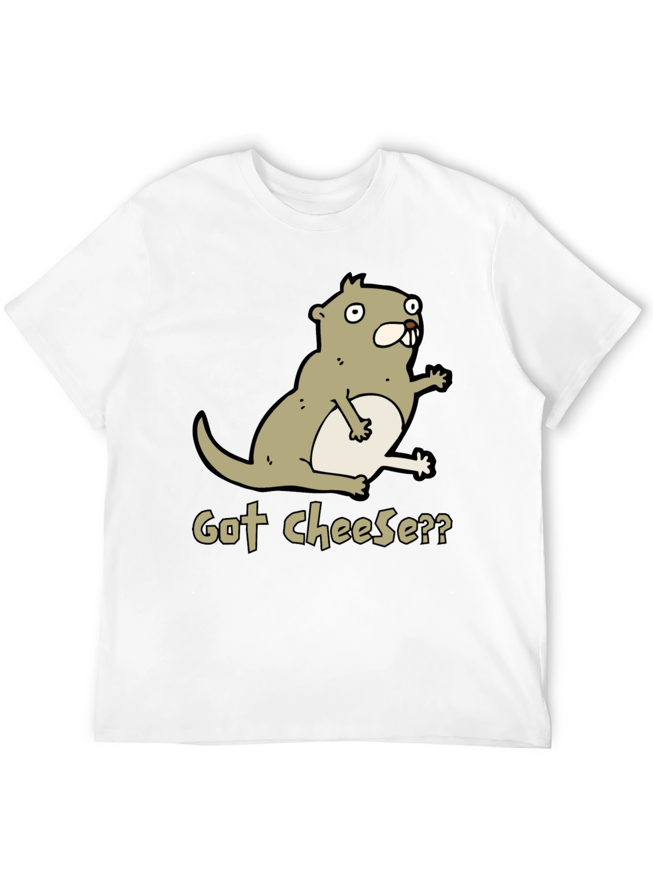 Black Got Cheese? Cartoon Beaver T-Shirt - Black view 12