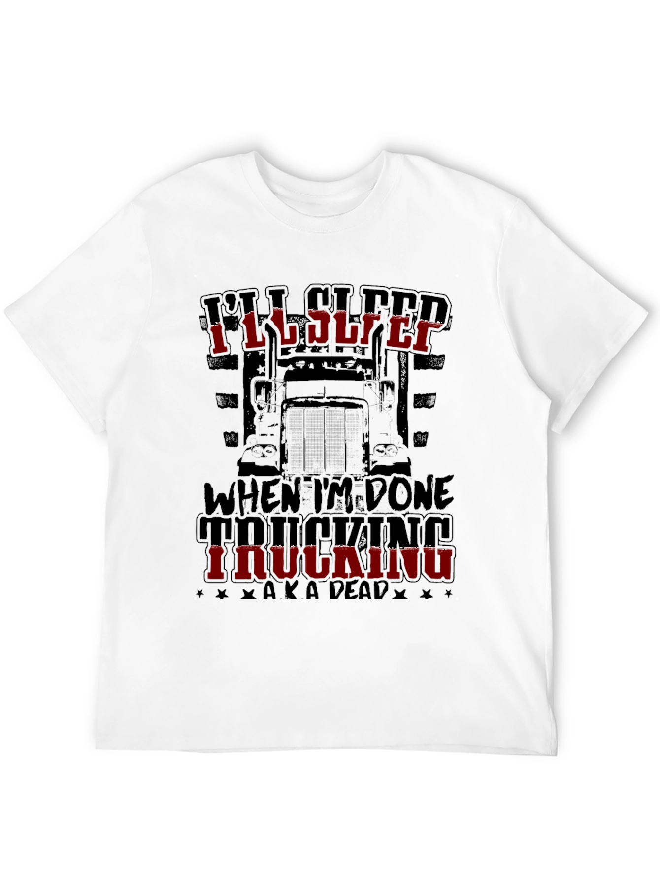 Black I'll Sleep When I'm Done Trucking T-Shirt view 12