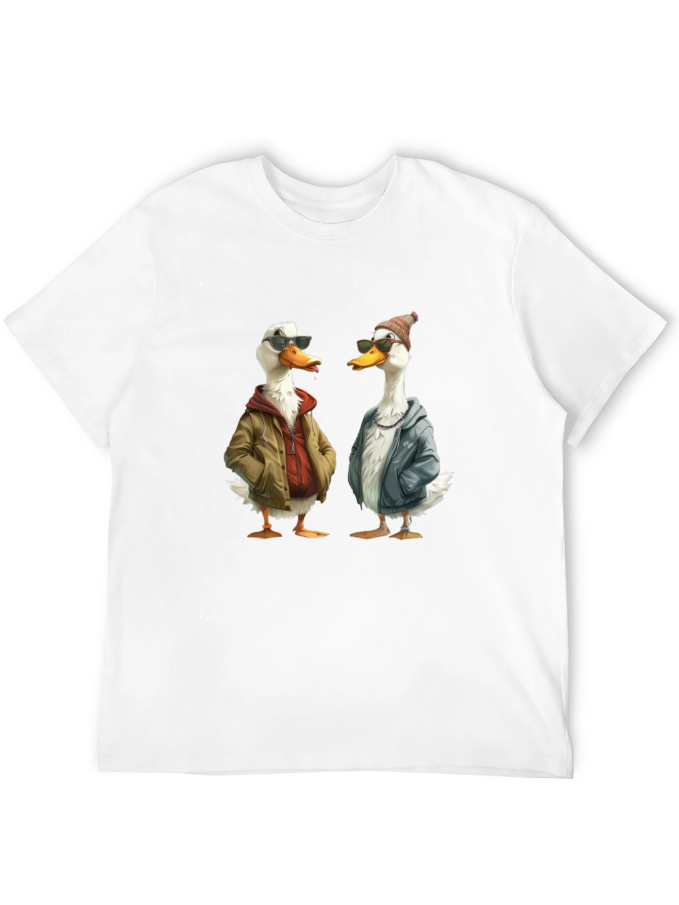 Black Cool Ducks Graphic T-Shirt - Black Crew Neck Tee view 12
