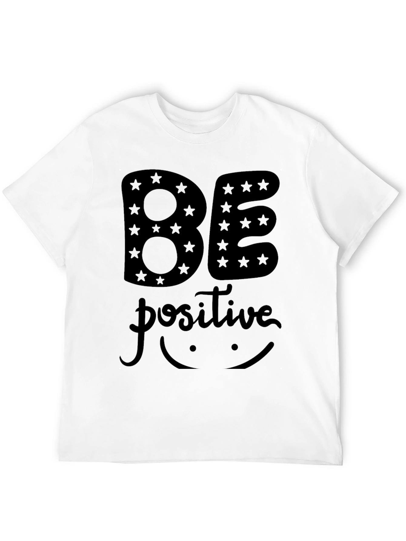 Black Be Positive Graphic Black T-Shirt view 12