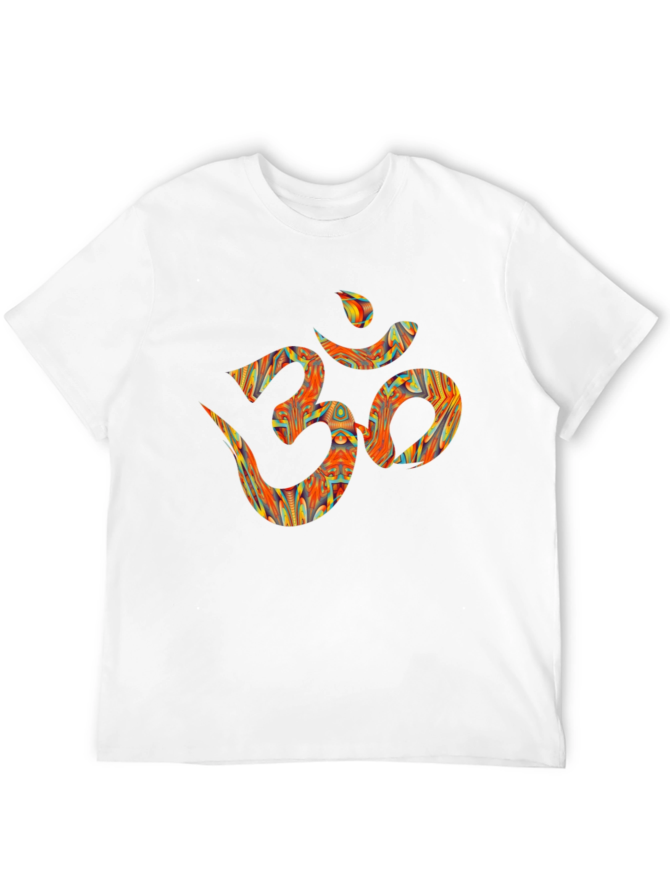 Black Om Design Graphic Tee - Black Cotton T-Shirt view 12