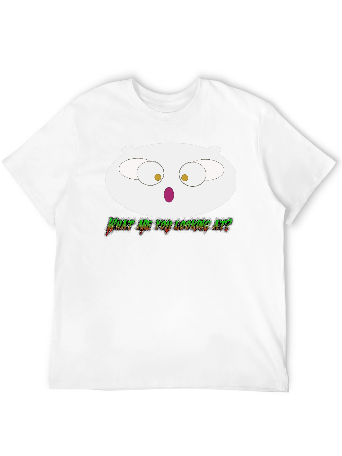 Black Stewie Griffin Inspired "What Are You Looking At" Black T-Shirt view 12