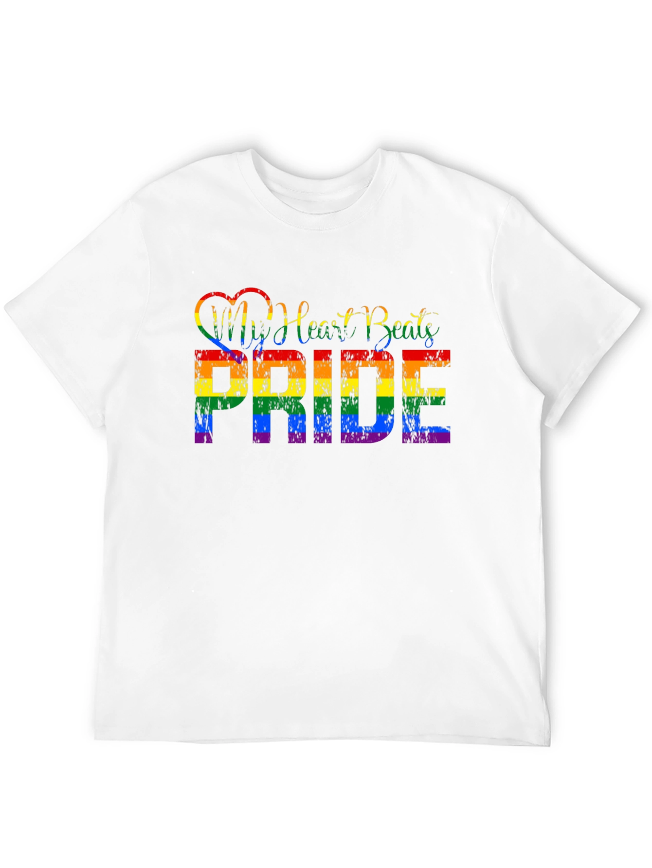 Pride Rainbow Heartbeat Graphic Tee - 12