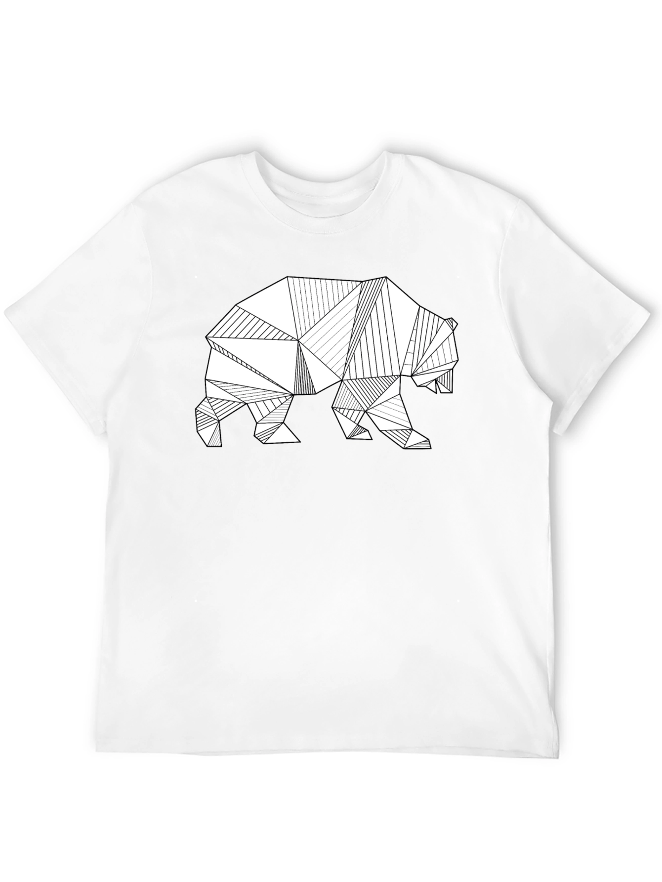 Black Geometric Bear Graphic T-Shirt - Modern Style view 12