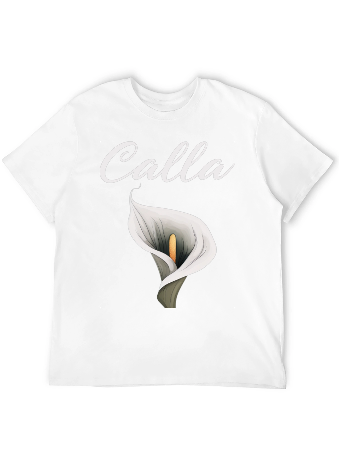 Black Calla Lily Graphic T-Shirt - Elegant Floral Design view 12