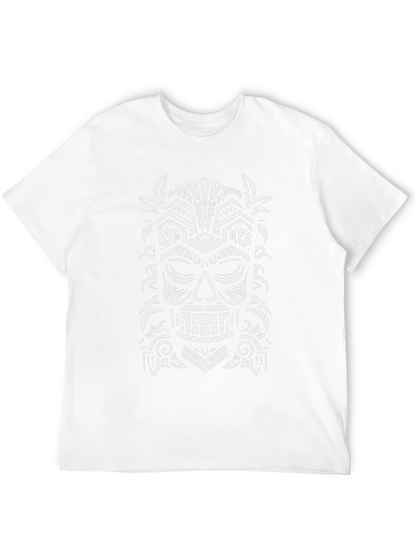 Black Tribal Tiki Mask Graphic Tee - Men's Black T-Shirt view 12