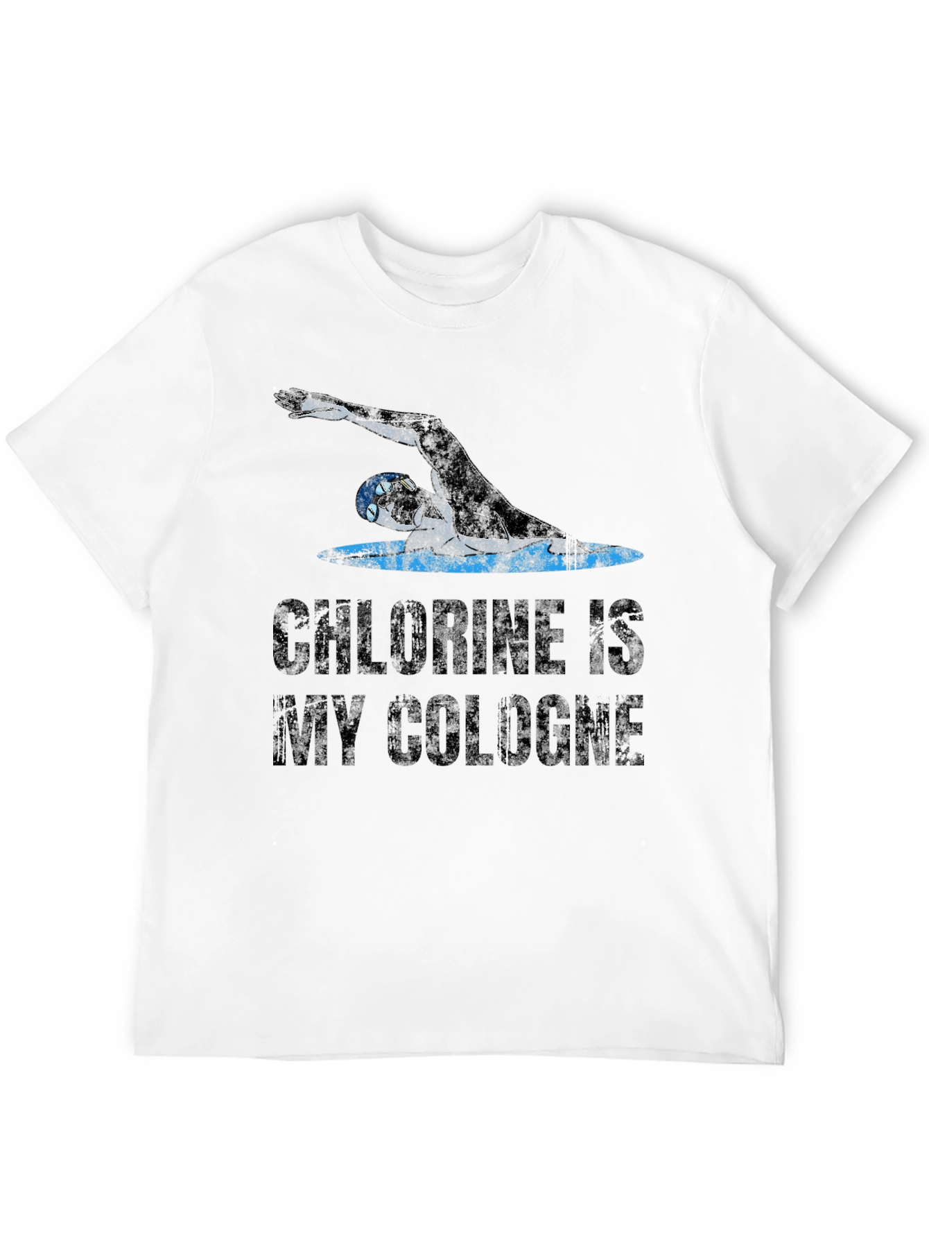 Black Chlorine is My Cologne Swimmer T-Shirt view 12