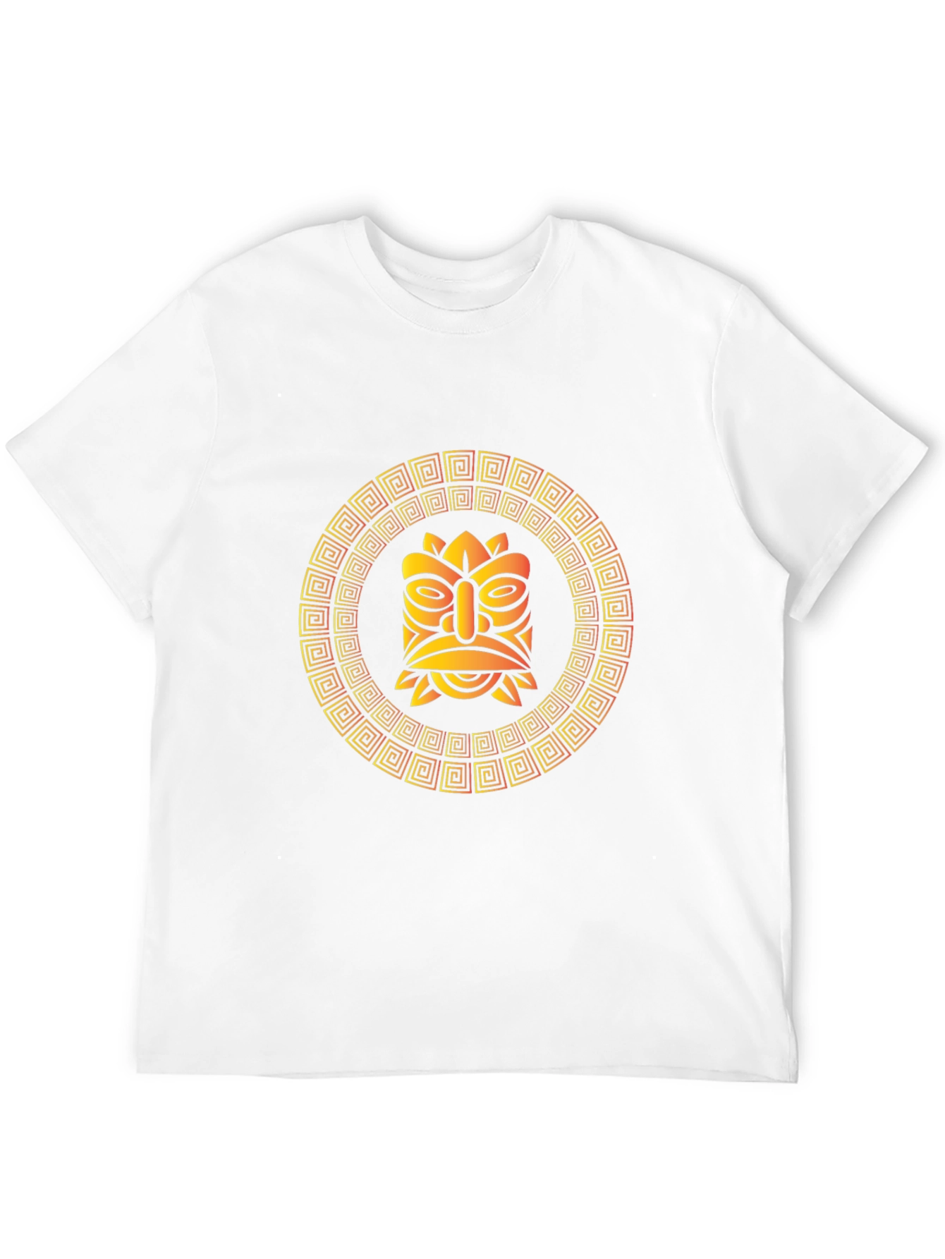 Black Tribal Tiki Mask Graphic T-Shirt view 12