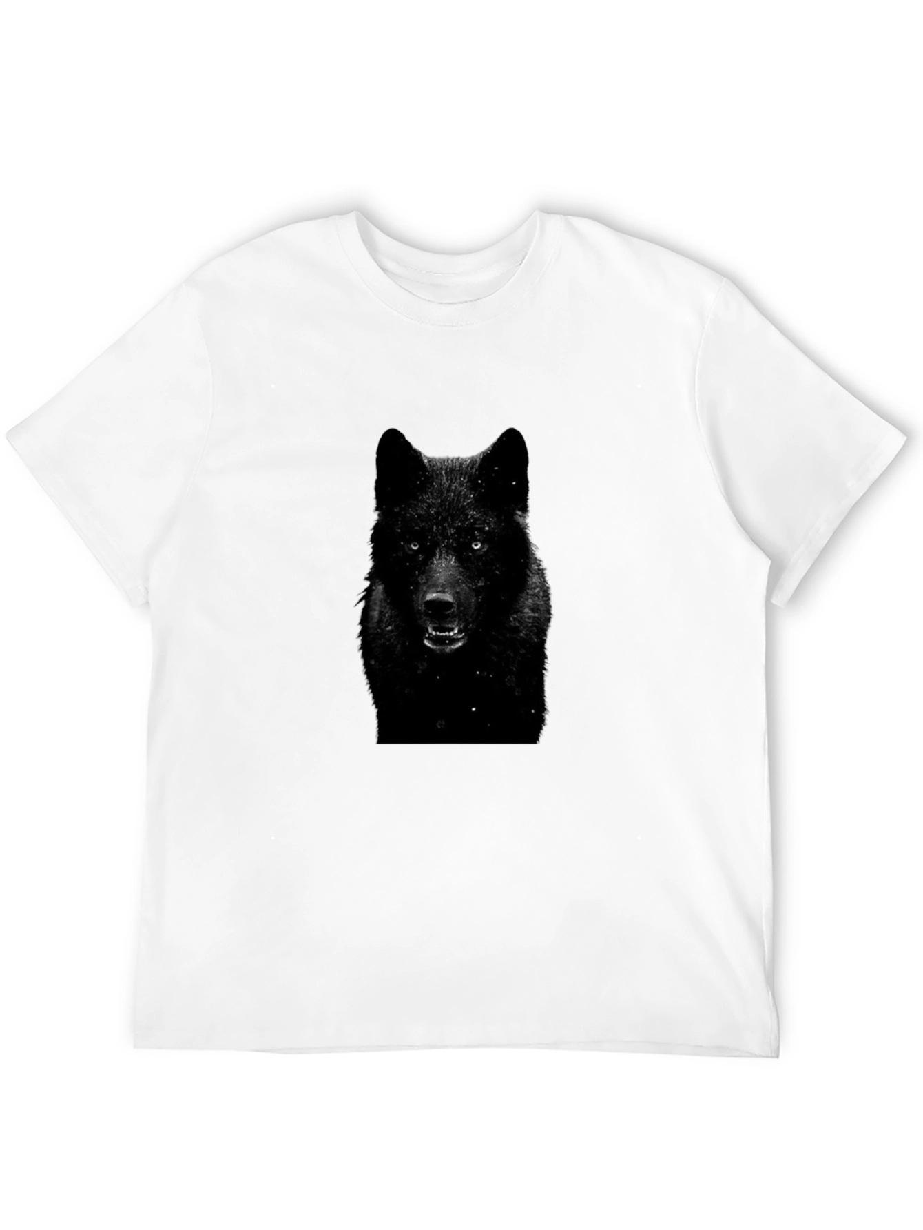 Black Black Wolf Graphic T-Shirt - Men's Short Sleeve Crew Neck Tee view 12