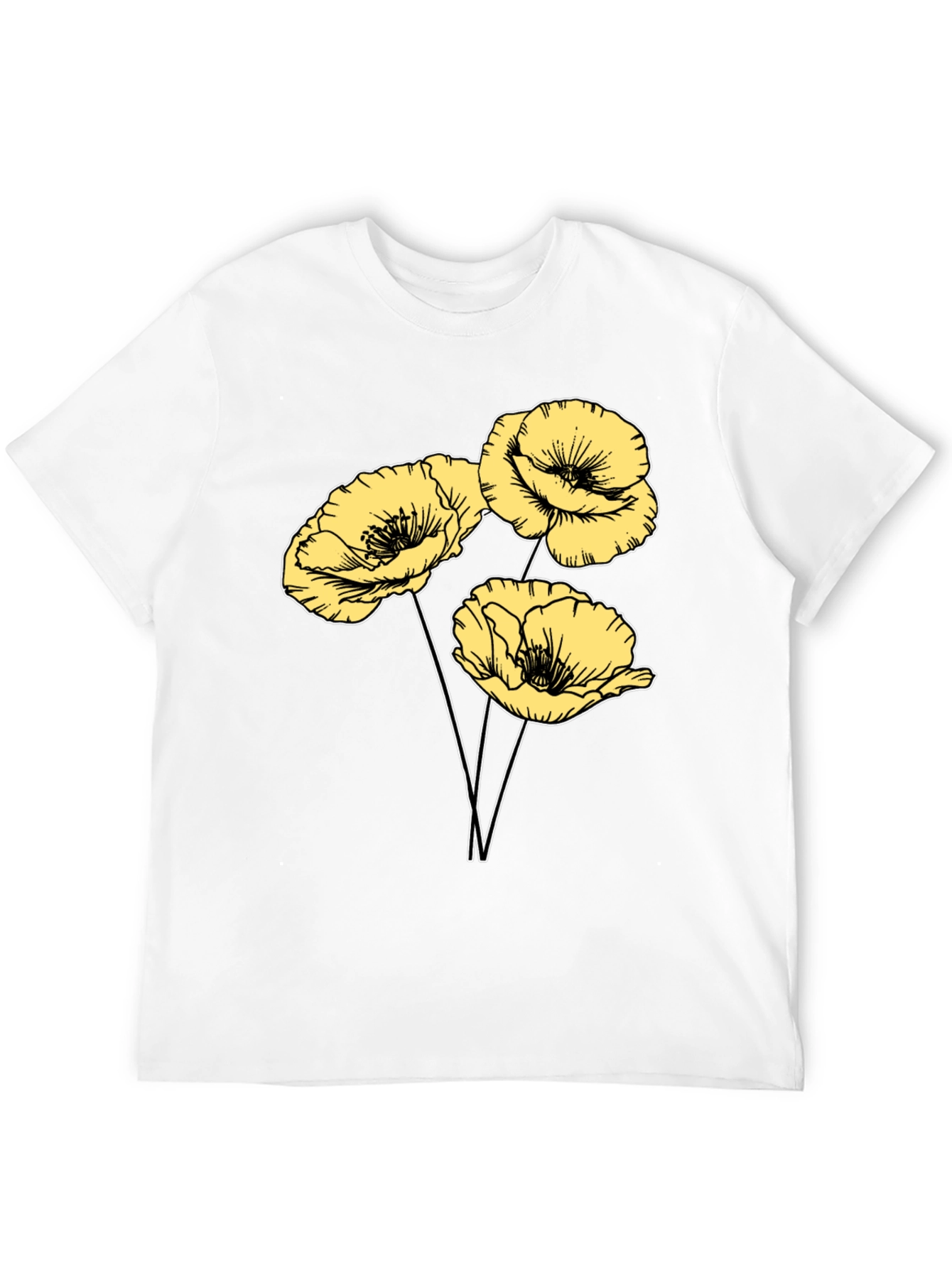 Black Floral Graphic T-Shirt - Black Cotton Blend view 12