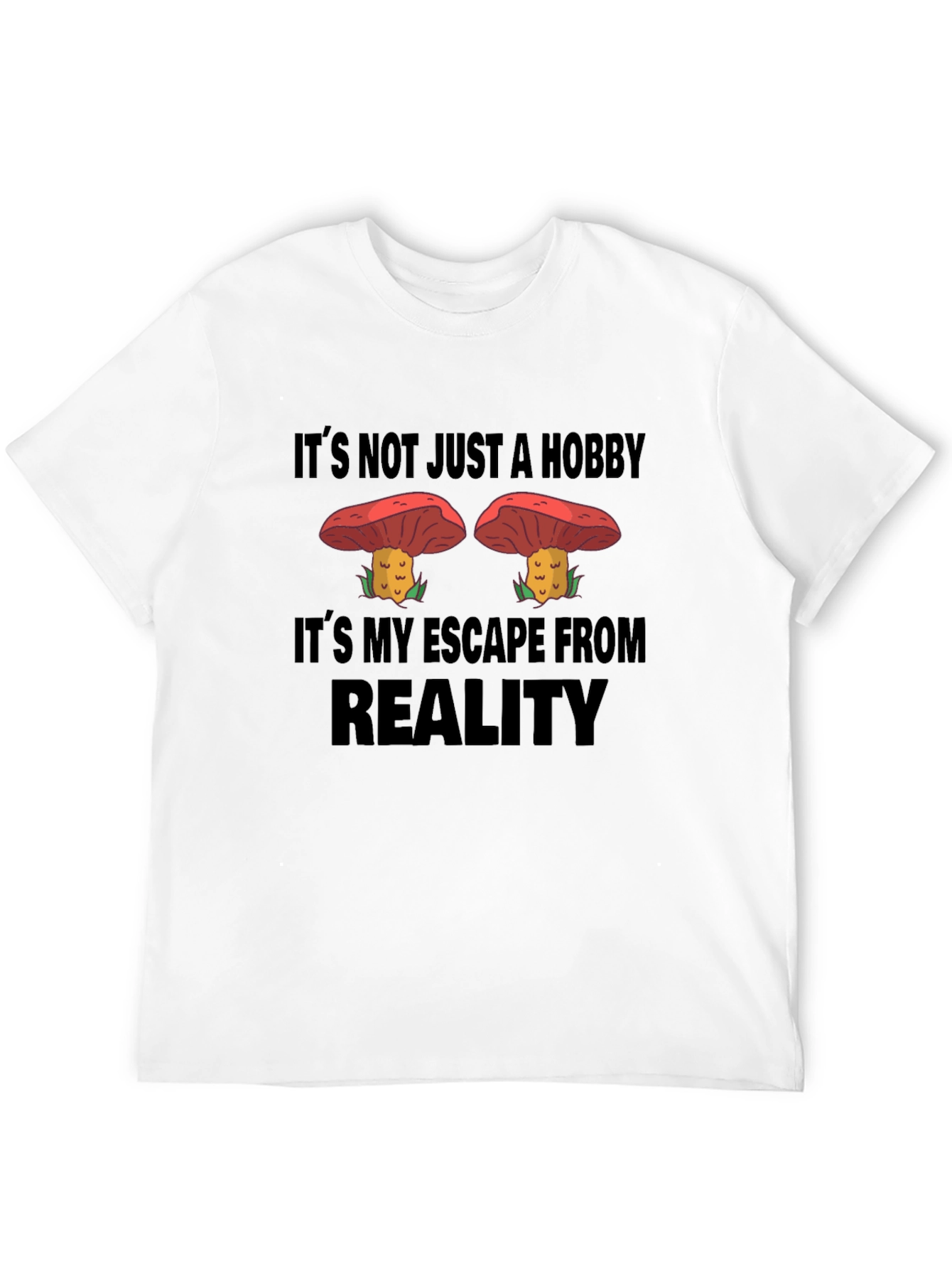 Black Mushroom Escape Reality Graphic T-Shirt view 12