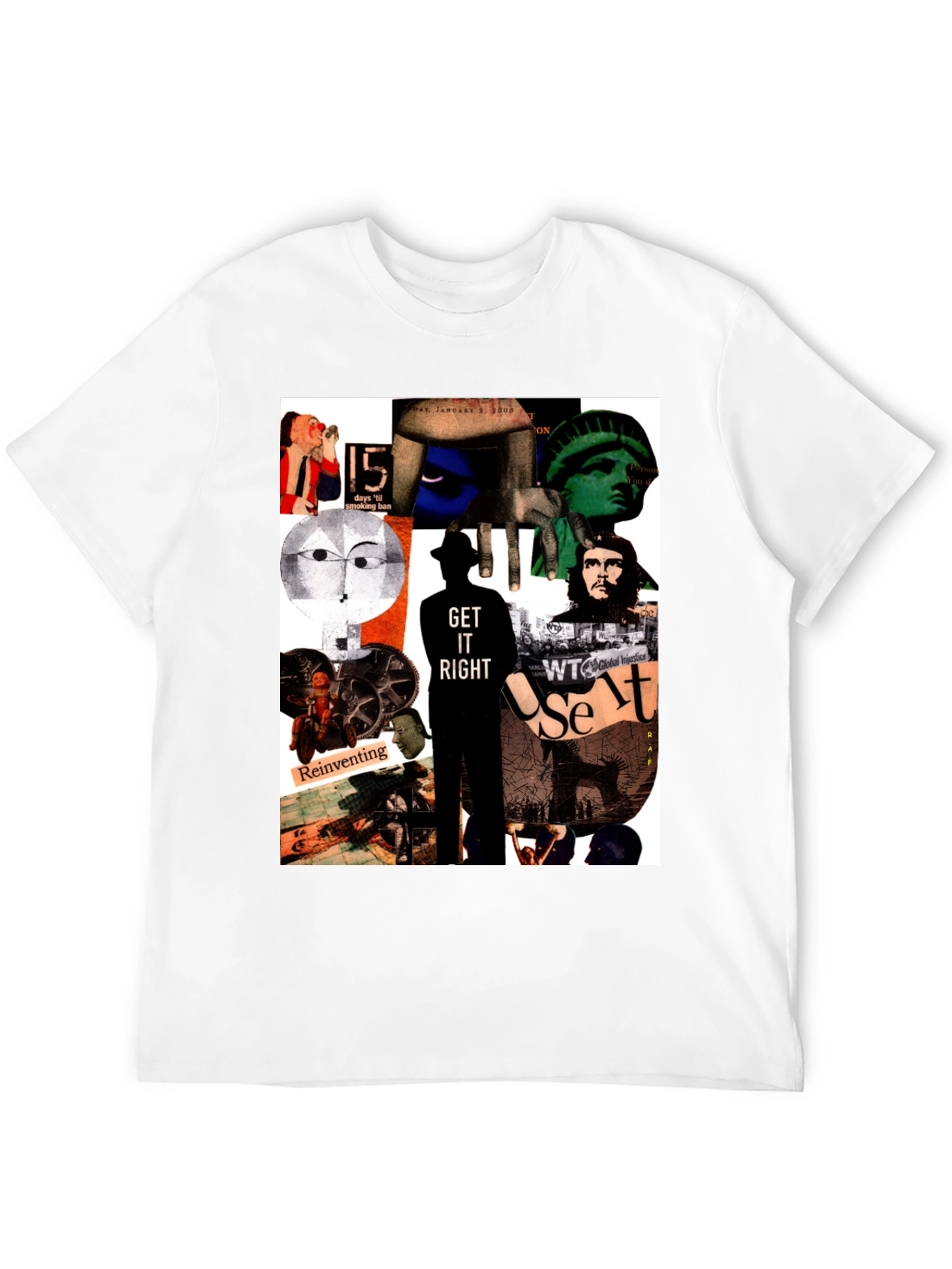 Black Artistic Collage Graphic T-Shirt view 12