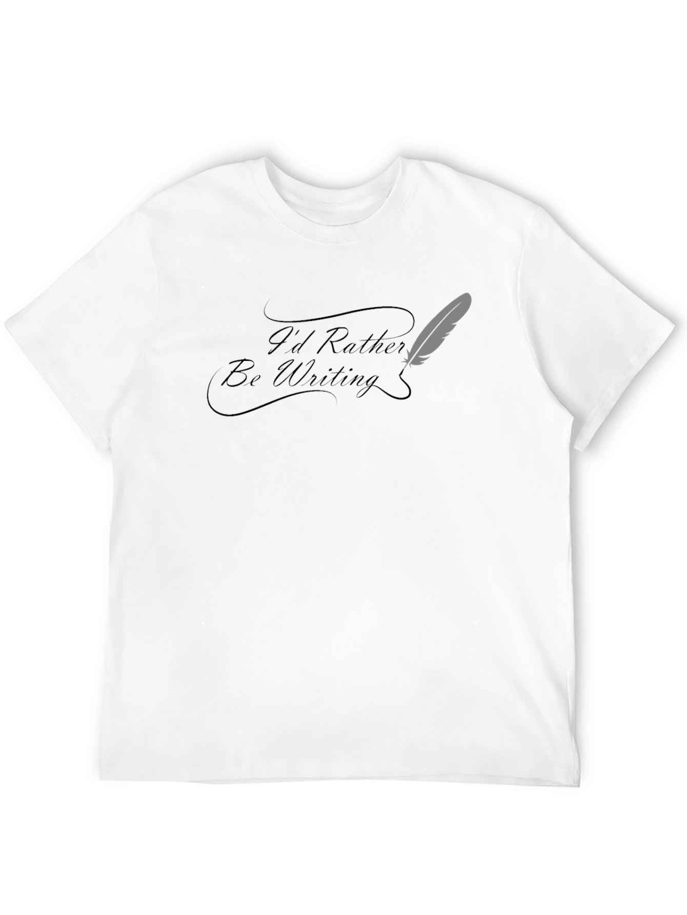 Black I'd Rather Be Writing Black T-Shirt view 12