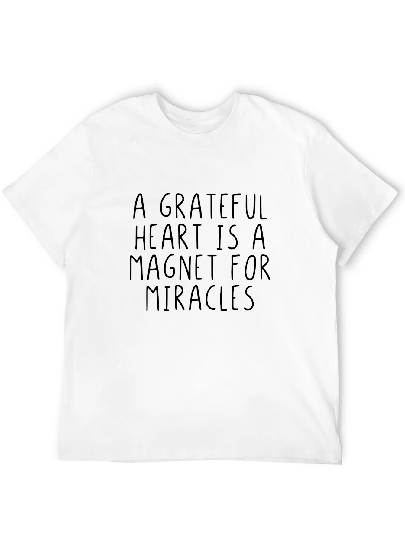 Black Grateful Heart Black T-Shirt - Motivational Quote view 12