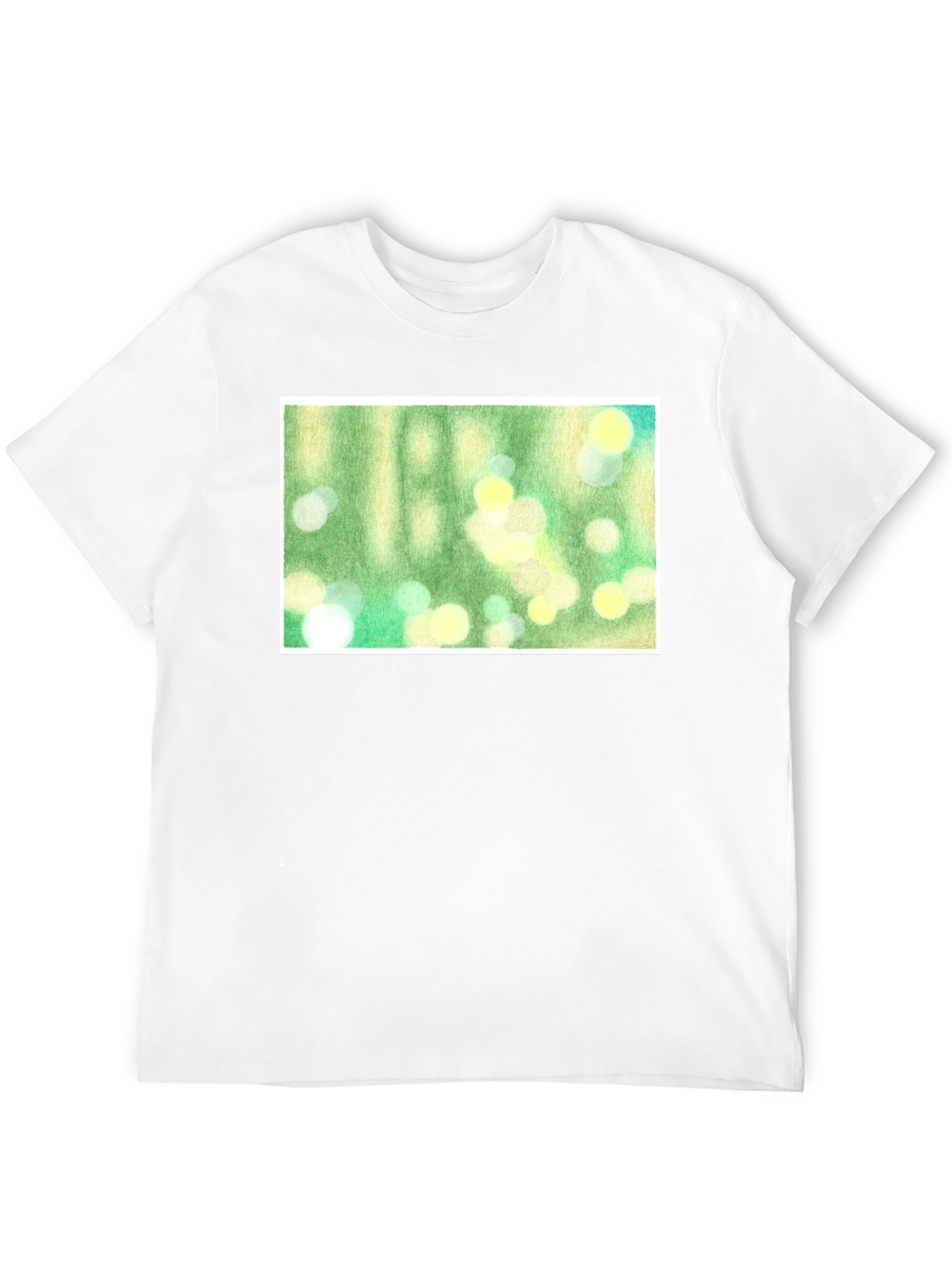 Black Green Bokeh Art Black T-Shirt view 12