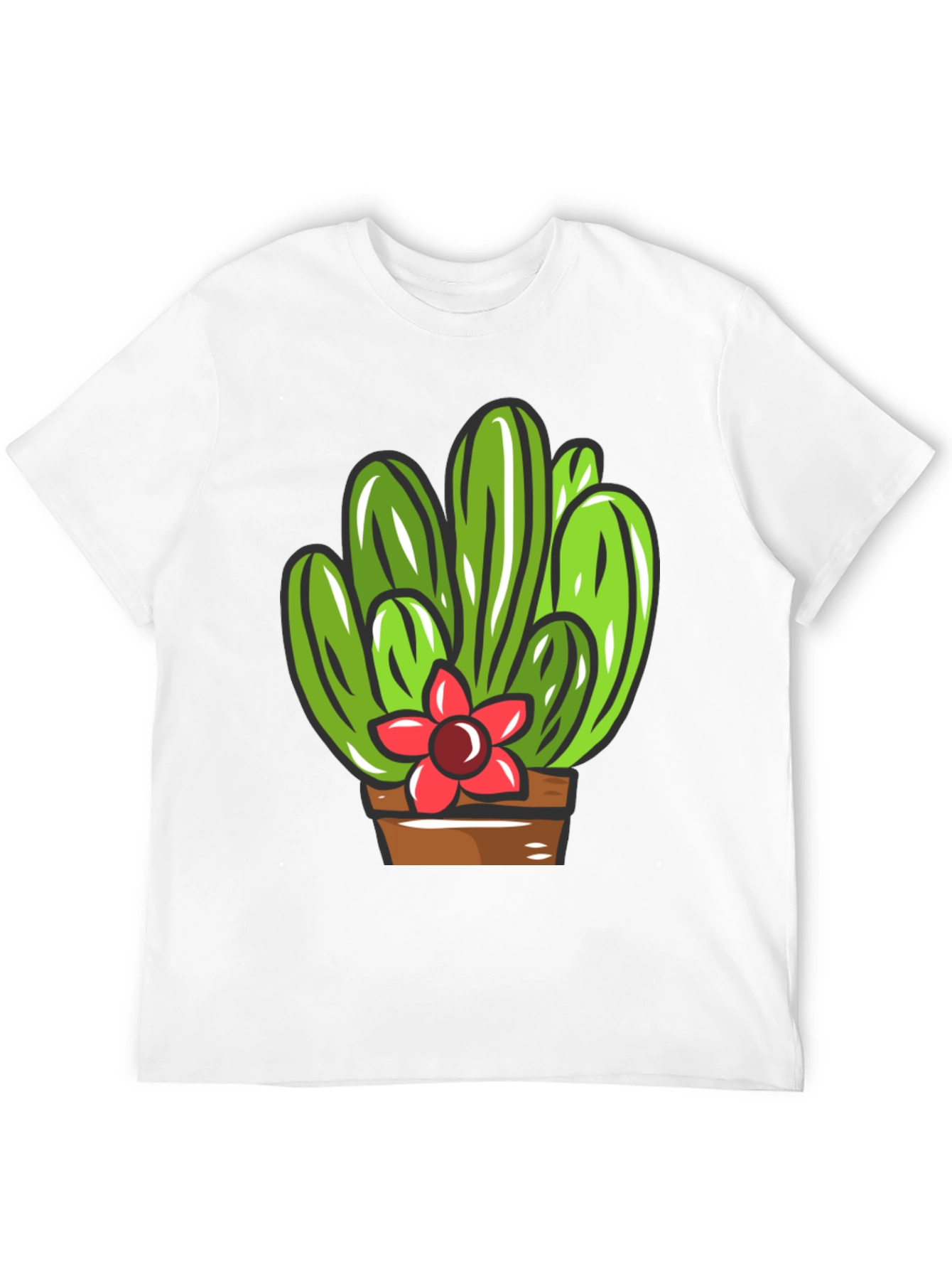 Black Cactus Flower Graphic T-Shirt - Black Cotton Tee view 12